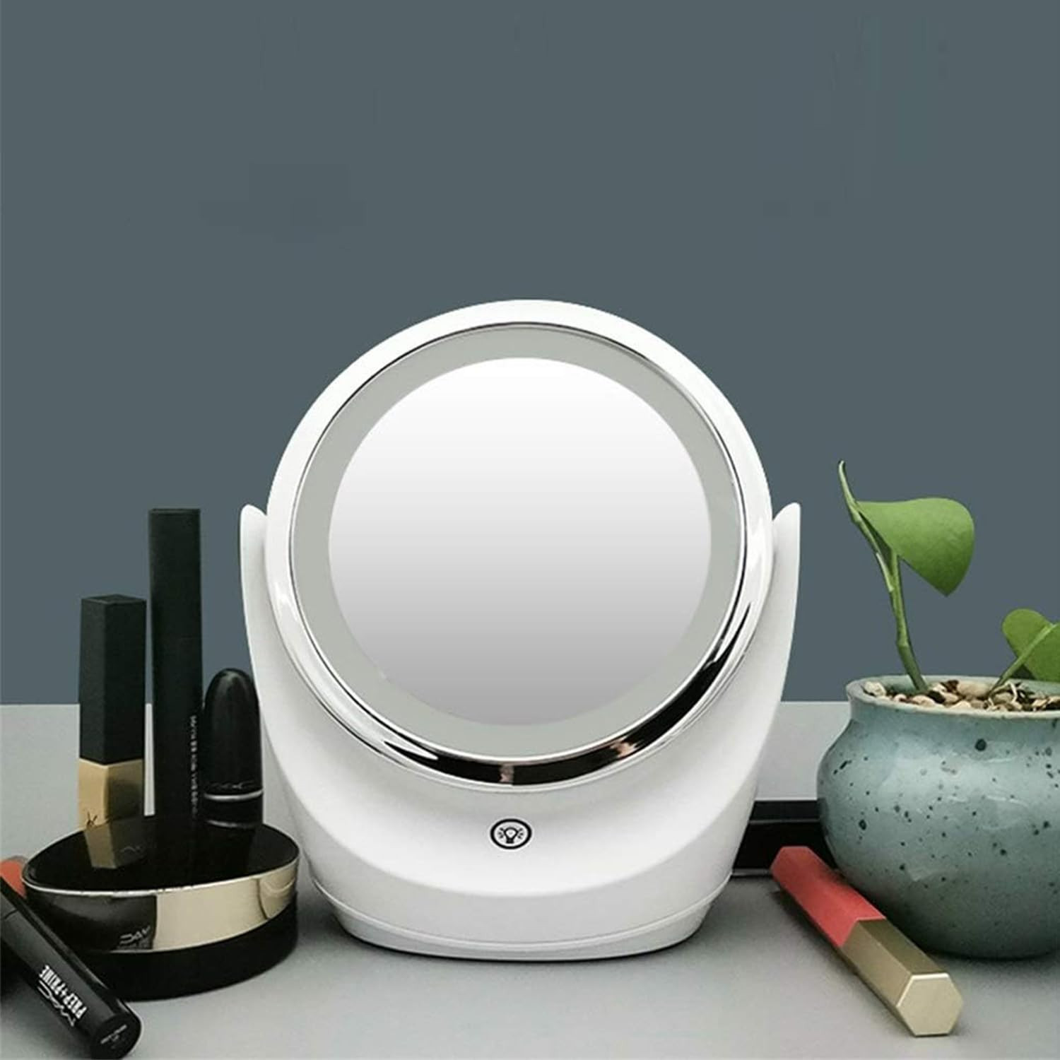 kuber industires small makeup mirror with led lightmirror for table top vanity deskbattery operated 4399599334341162 l