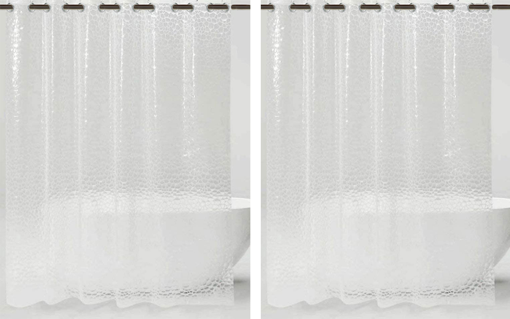 Kuber Industries 0.20mm 3D Stain Resistant, No Odor Clear Waterproof PVC AC Shower Curtain With Eyelets,9 Feet (Transparent)-HS_38_KUBMART21309