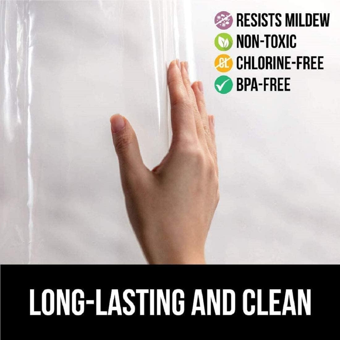 Kuber Industries 0.45MM Pack Of 2| Rings AC Curtain | PVC Door Window Curtain | Curtains for Door | Curtain for Bathroom | Waterproof Shower Curtain | 7 Feet| Transparent