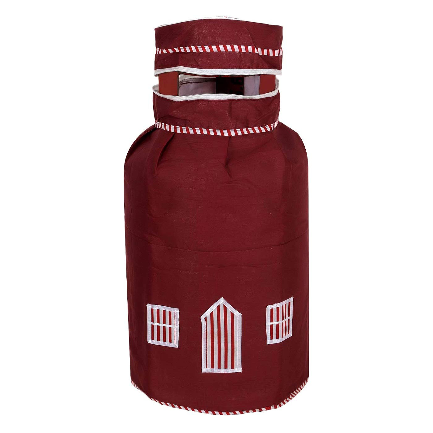 Kuber Industries 2 Pieces Cotton Dust -Water Proof LPG Gas Cylinder Cover (Maroon) - CTKTC040746