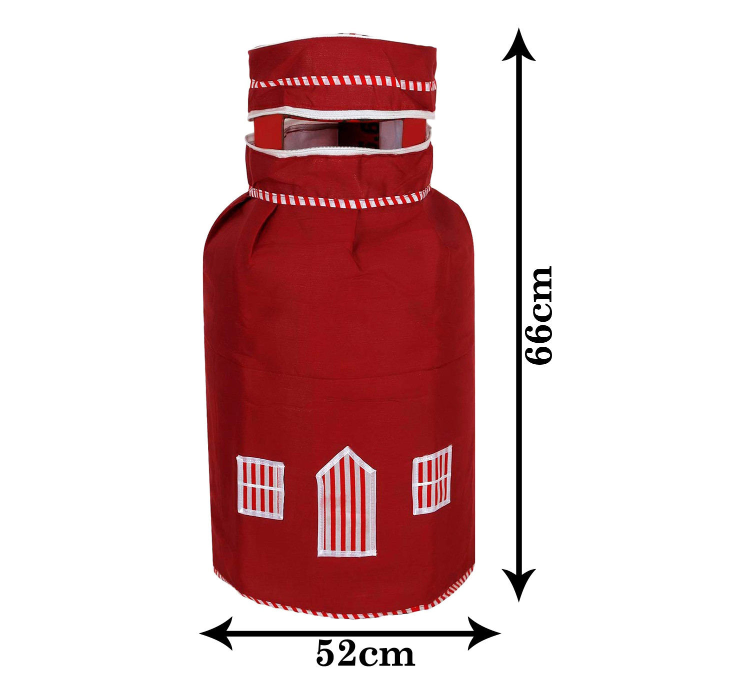 Kuber Industries 2 Pieces Cotton Dust-Water Proof LPG Gas Cylinder Cover (Red) - CTKTC40742