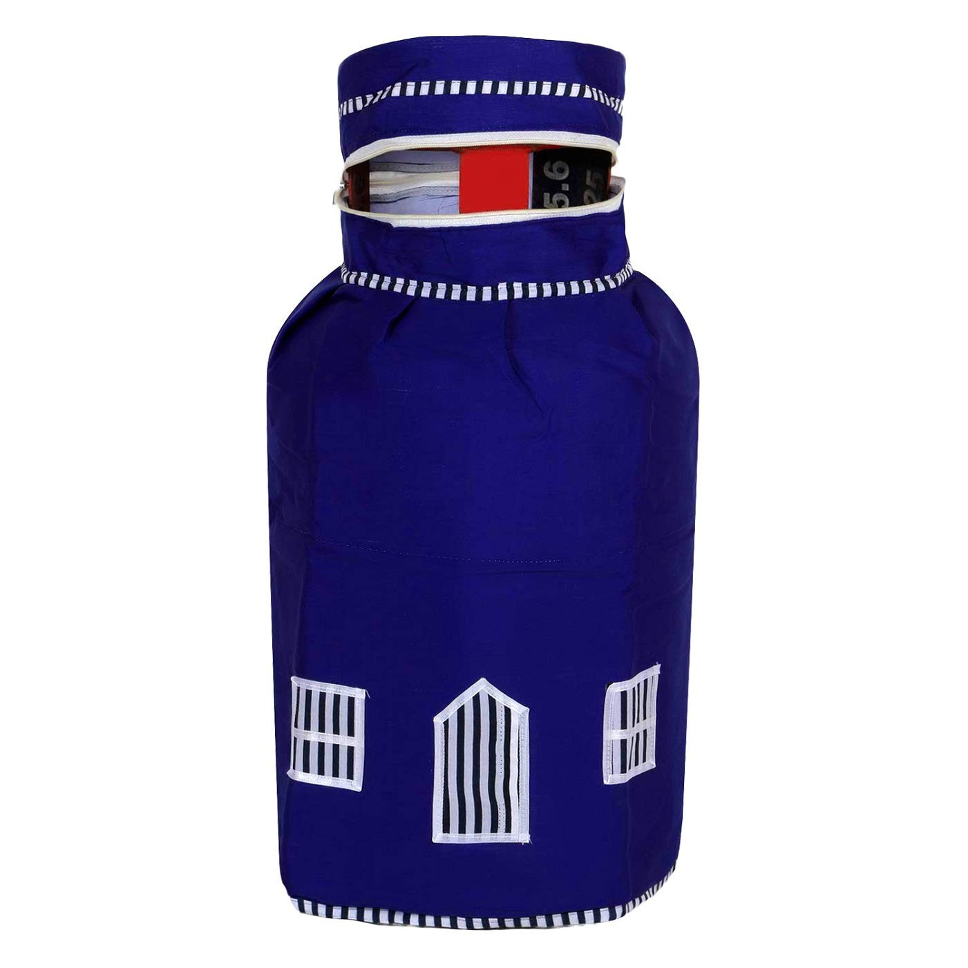 Kuber Industries 2 Pieces Cotton Dust-Water Proof LPG Gas Cylinder Cover (Red & Blue) - CTKTC40754