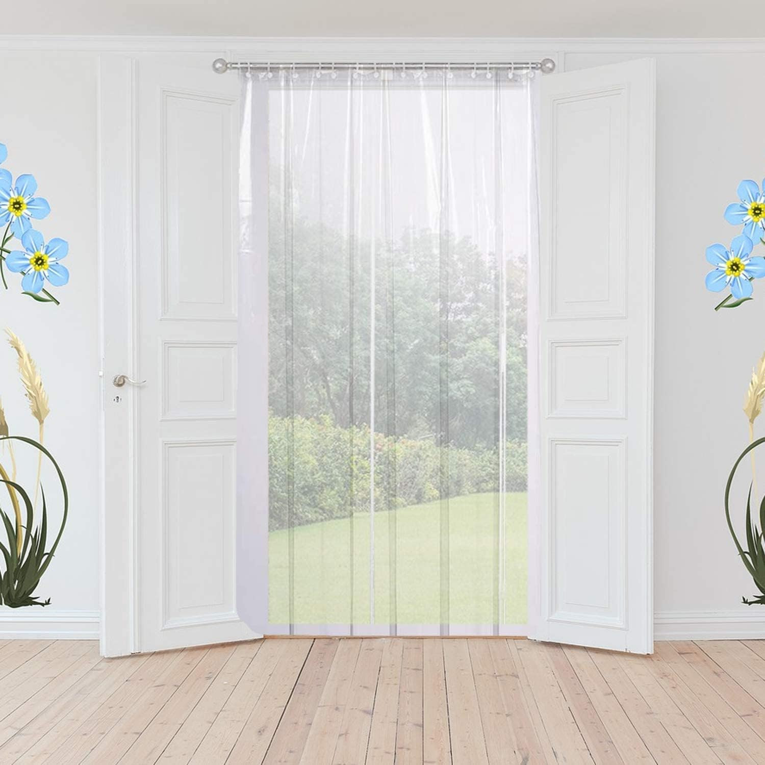 Kuber Industries .30MM Pack Of 1| Rings AC Curtain | PVC Door Window Curtain | Curtains for Door | Curtain for Bathroom | Waterproof Shower Curtain | 7 Feet| Transparent