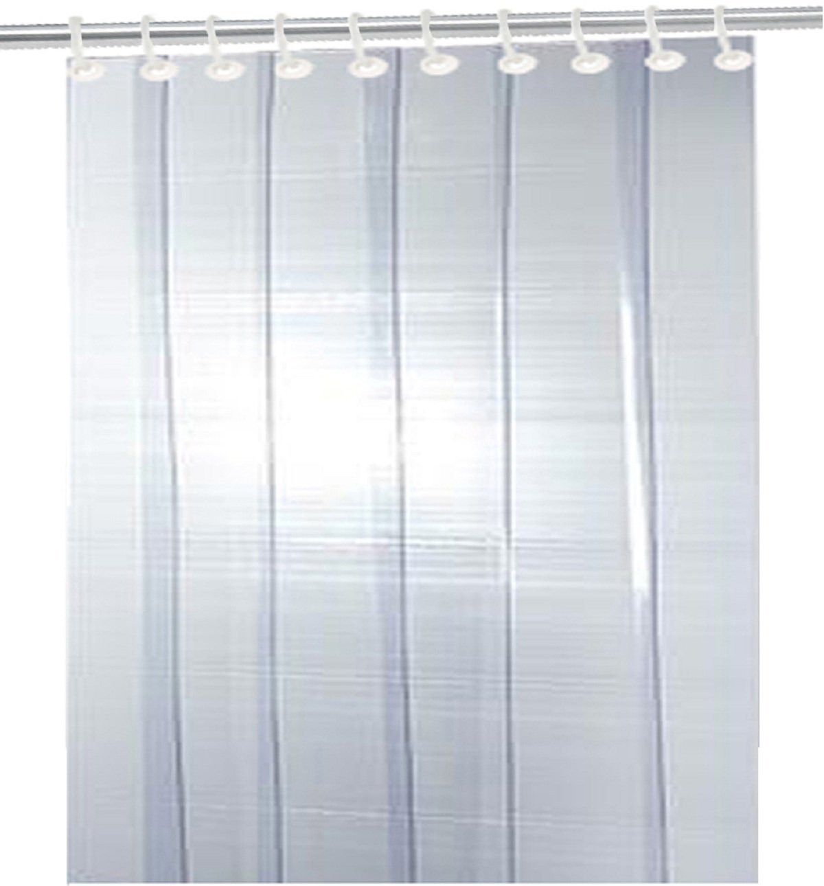 Kuber Industries .50MM Pack Of 2| Rings AC Curtain | PVC 6 Strips AC Curtain | Window Curtain for Bathroom | Curtains for Door | Waterproof Shower Curtain | 7 Feet| Transparent
