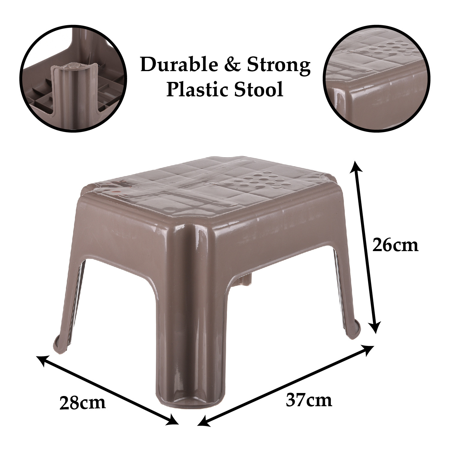 Kuber Industries Bathroom Stool | Durable Plastic Sitting Stool | Patla For Bathroom | Stool for Senior Citizen | Bathroom Sitting Seat | Stool for Kitchen | Coffee