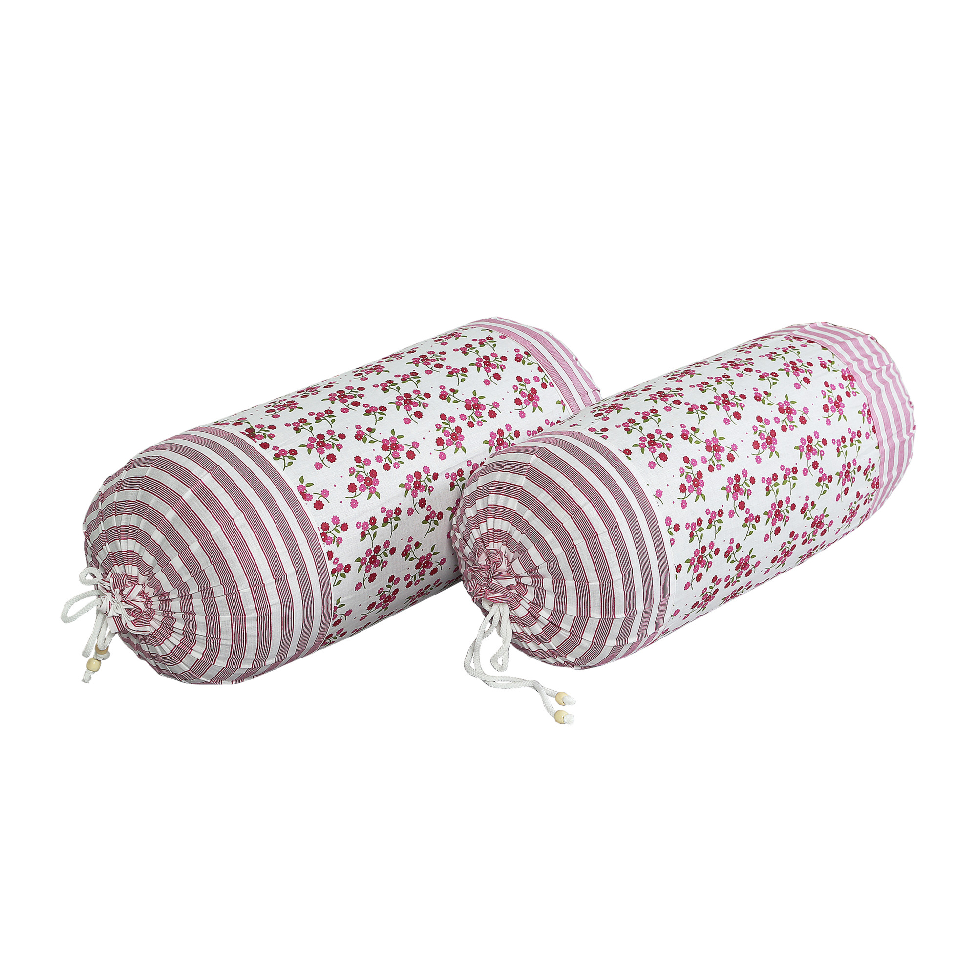 Kuber Industries Bolster Covers | Cotton Bolster Cover Set | Diwan Bolster Cover Set | Bolster Pillow Cover | Flower Masand Cover | 16x32 Inch | Pack of 4 | Multi