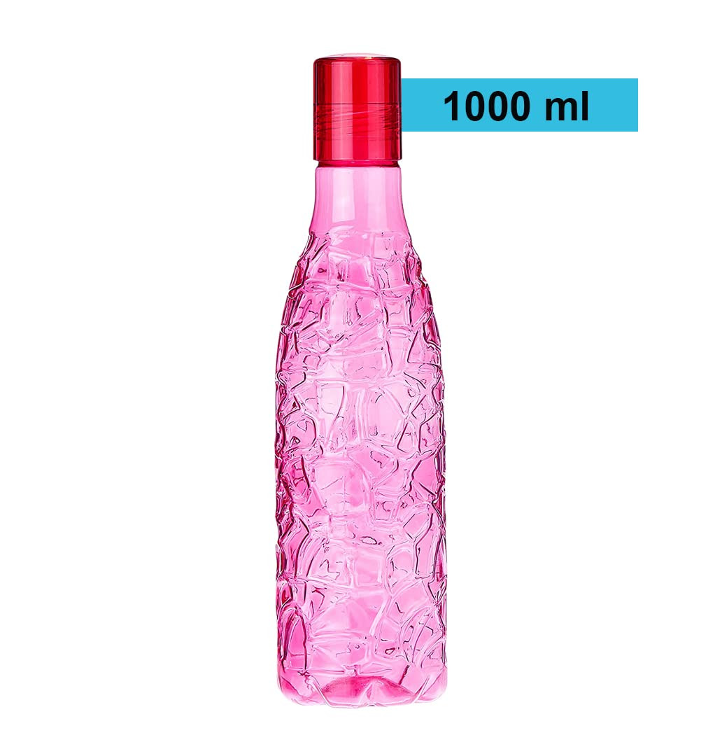 Kuber Industries BPA-Free Plastic Water Bottle | Leak Proof, Firm Grip, 100% Food Grade Plastic Bottles | Unbreakable, Freezer Proof, Fridge Water Bottle | Pack of 6 - Pink