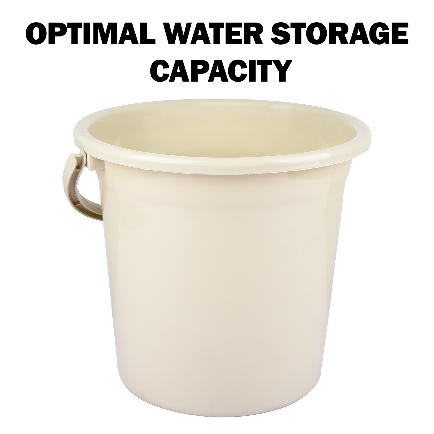 Kuber Industries Bucket | Plastic Bucket for Bathroom | Strong Bathroom Bucket | Bucket for Bathing | Water Storage Bucket | Bathroom Bucket | Plain Bucket | 18 LTR | Beige