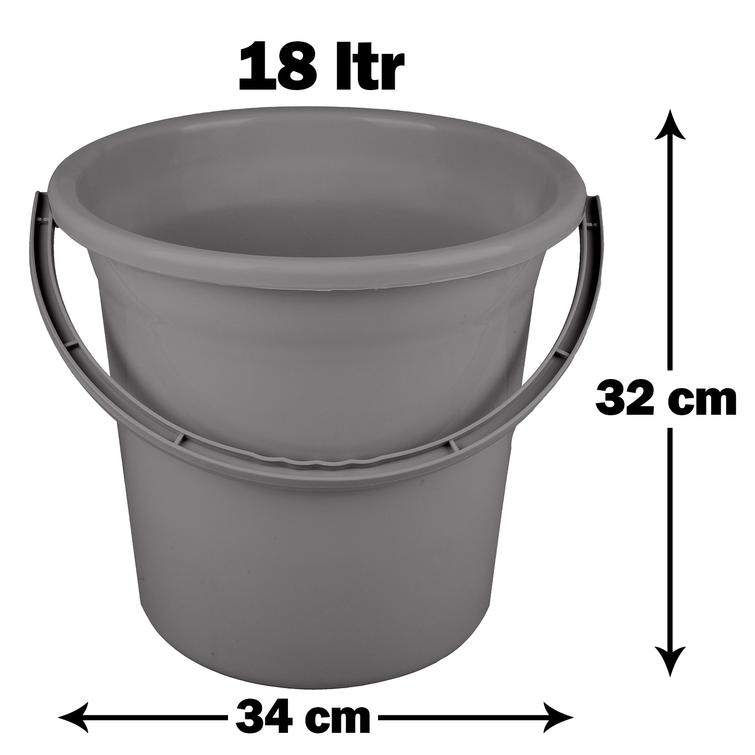 Kuber Industries Bucket | Plastic Bucket for Bathroom | Strong Bathroom Bucket | Bucket for Bathing | Water Storage Bucket | Bathroom Bucket | Plain Bucket | 18 LTR | Pack of 2 | Multi