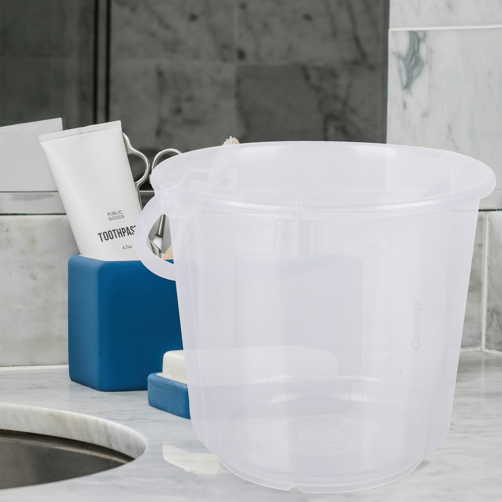 Kuber Industries Bucket | Plastic Bucket for Mopping | Bucket for Cleaning | Storage Container Bucket | Water Storage Bucket | Bathroom Bucket | Plain Bucket | 7 LTR | Transparent