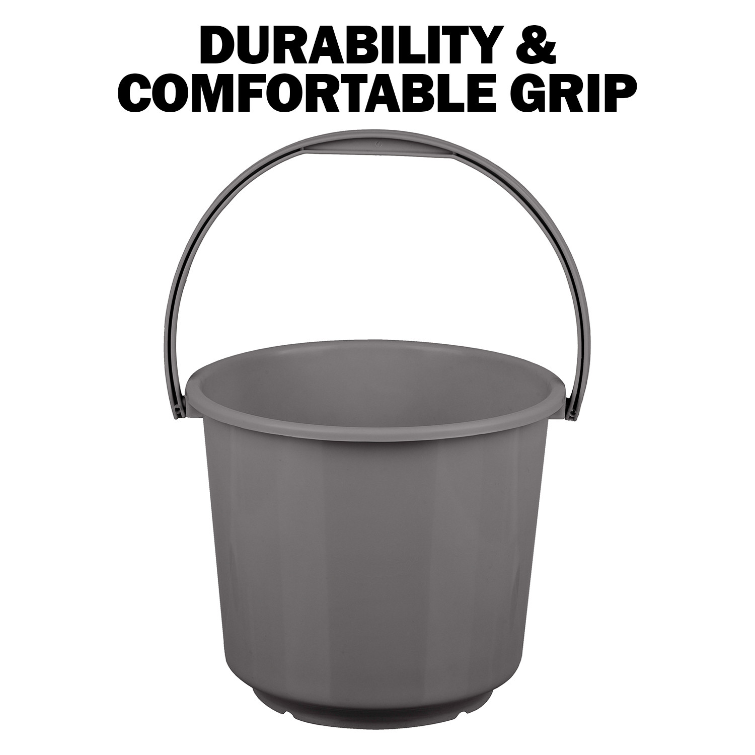 Kuber Industries Bucket | Plastic Bucket for Mopping | Bucket for Cleaning | Storage Container Bucket | Water Storage Bucket | Bathroom Bucket | Plain Bucket | 5 LTR | Gray