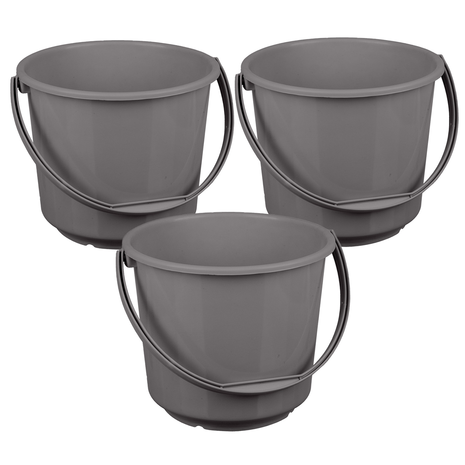 Kuber Industries Bucket | Plastic Bucket for Mopping | Bucket for Cleaning | Storage Container Bucket | Water Storage Bucket | Bathroom Bucket | Plain Bucket | 5 LTR | Gray