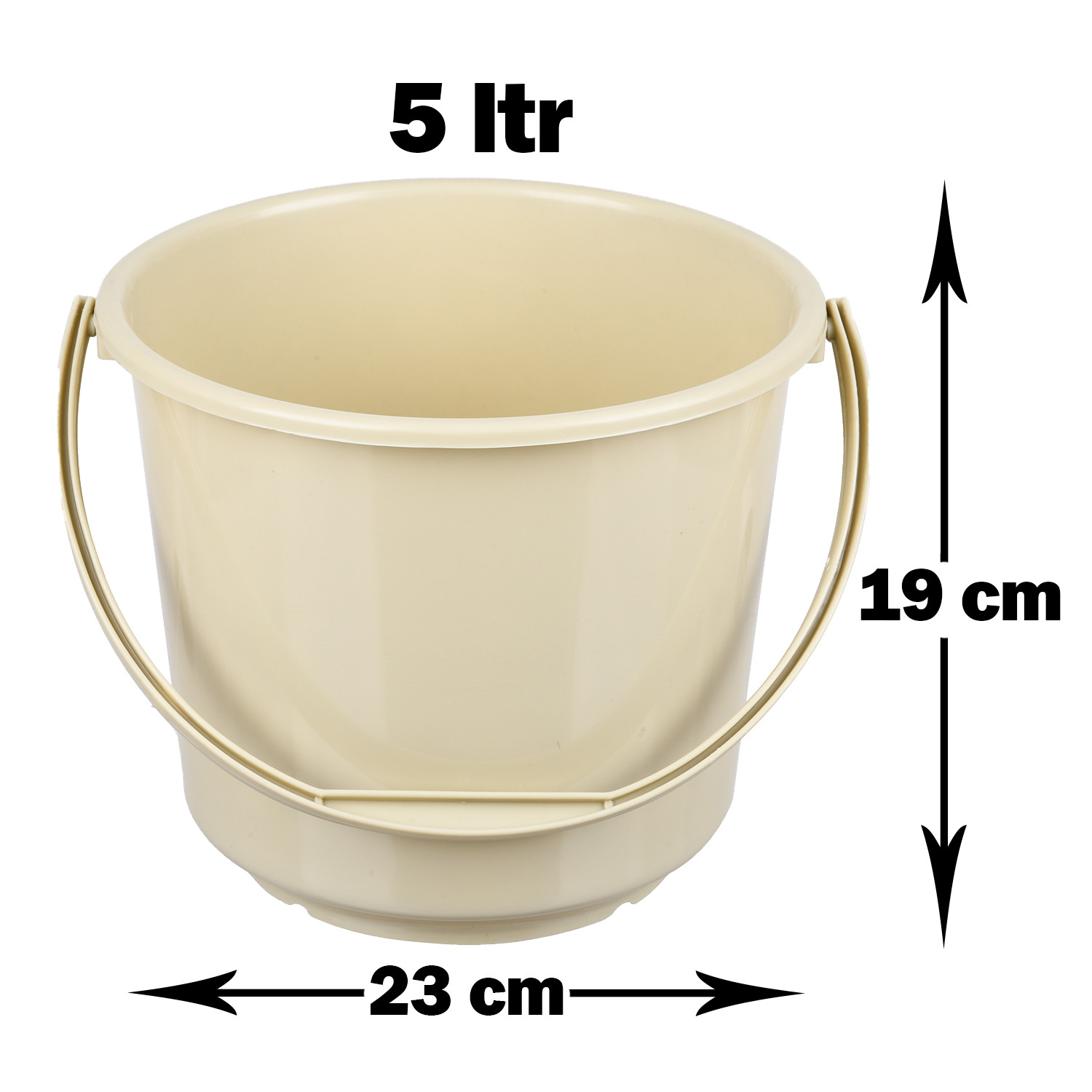 Kuber Industries Bucket | Plastic Bucket for Mopping | Bucket for Cleaning | Storage Container Bucket | Water Storage Bucket | Bathroom Bucket | Plain Bucket | 5 LTR | Pack of 2 | Multi