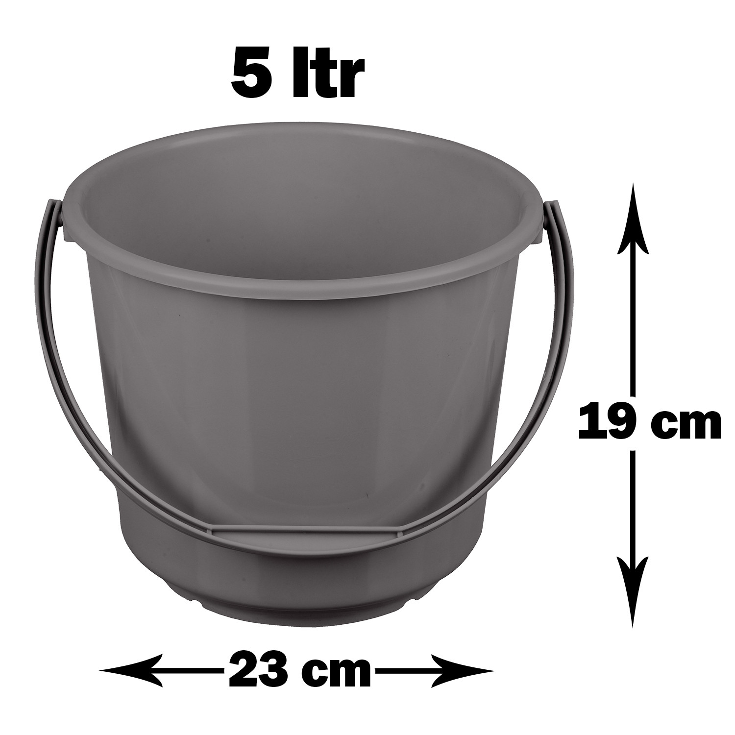 Kuber Industries Bucket | Plastic Bucket for Mopping | Bucket for Cleaning | Storage Container Bucket | Water Storage Bucket | Bathroom Bucket | Plain Bucket | 5 LTR | Pack of 3 | Multi