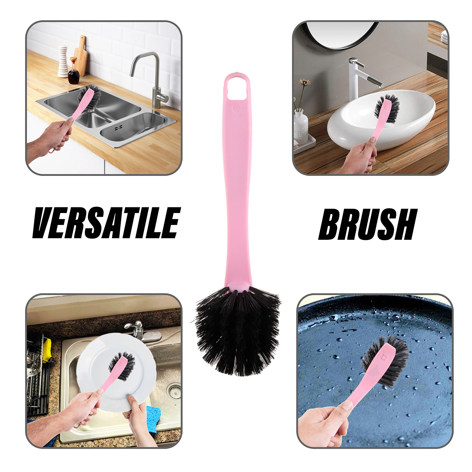 Kuber Industries Cleaning Brush | Toilet Cleaner Brush | Plastic Pan Brush | Brush for Cleaning Washroom | Bathroom Brush | Toilet Brush |Assorted