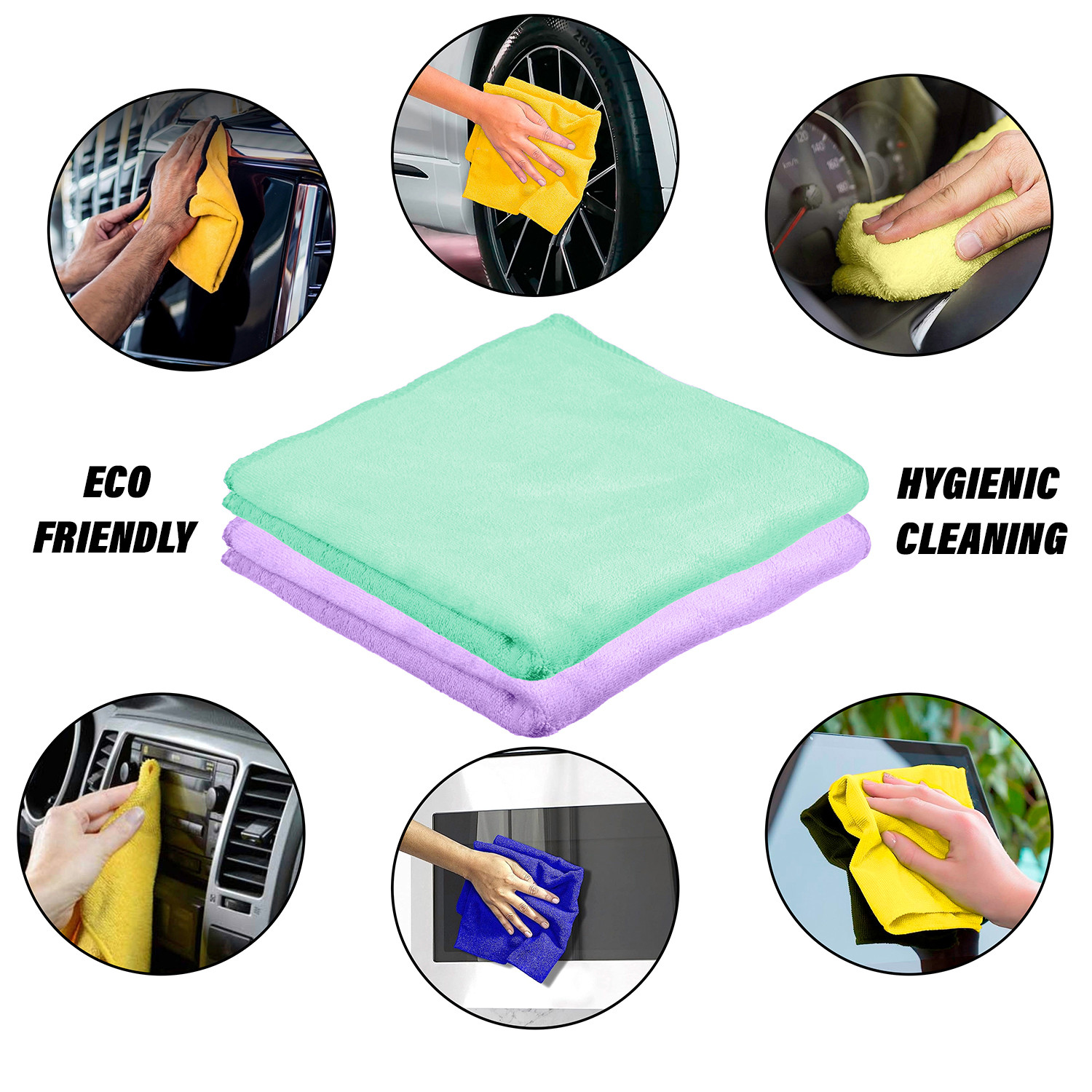 Kuber Industries Cleaning Towel | Reusable Cleaning Cloths for Kitchen | Duster Towel for Home Cleaning | 400 GSM Cleaning Cloth Towel for Car | Bike | 50x70 | Pack of 2 | Multi