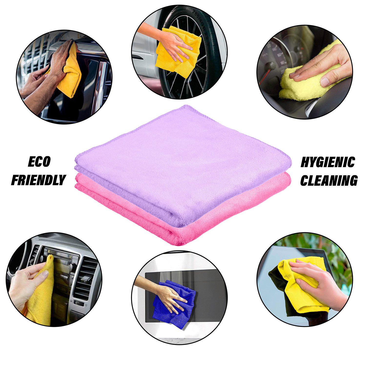 Kuber Industries Cleaning Towel | Reusable Cleaning Cloths for Kitchen | Duster Towel for Home Cleaning | 400 GSM Cleaning Cloth Towel for Car | Bike | 50x70 | Pack of 4 | Multi