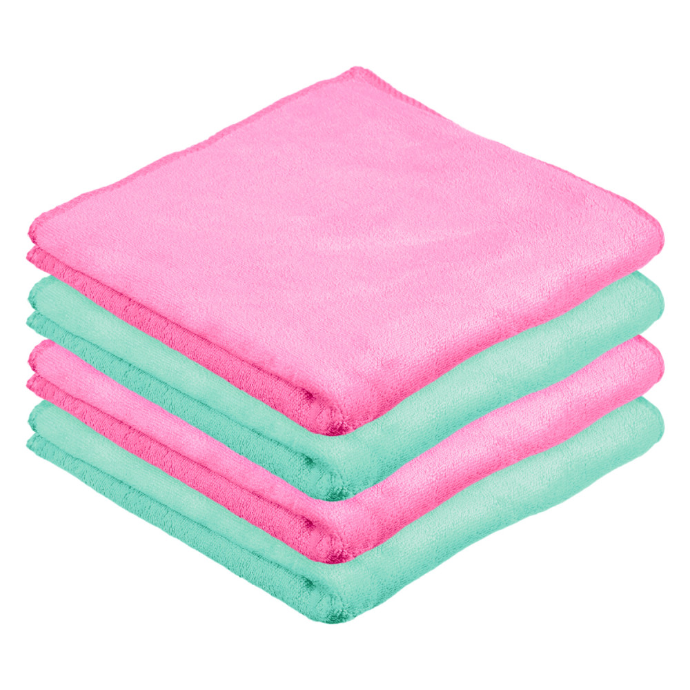 Kuber Industries Cleaning Towel | Reusable Cleaning Cloths for Kitchen | Duster Towel for Home Cleaning | 400 GSM Cleaning Cloth Towel for Car | Bike | 50x70 | Pack of 4 | Multi