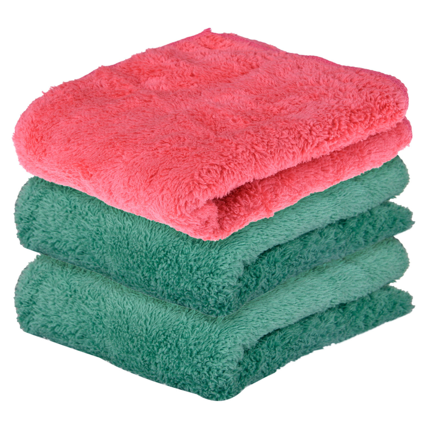 Kuber Industries Cleaning Towel | Reusable Cleaning Cloths for Kitchen | Duster Towel for Home Cleaning | 350 GSM Cleaning Cloth Towel for Car | Bike | 30x60 | Pack of 3 | Multi