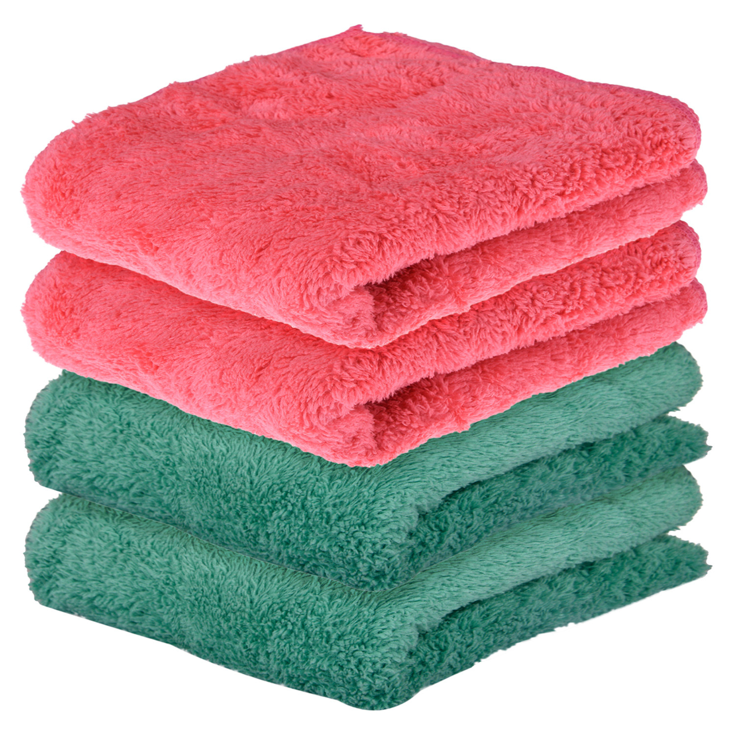 Kuber Industries Cleaning Towel | Reusable Cleaning Cloths for Kitchen | Duster Towel for Home Cleaning | 350 GSM Cleaning Cloth Towel for Car | Bike | 30x60 | Pack of 4 | Multi