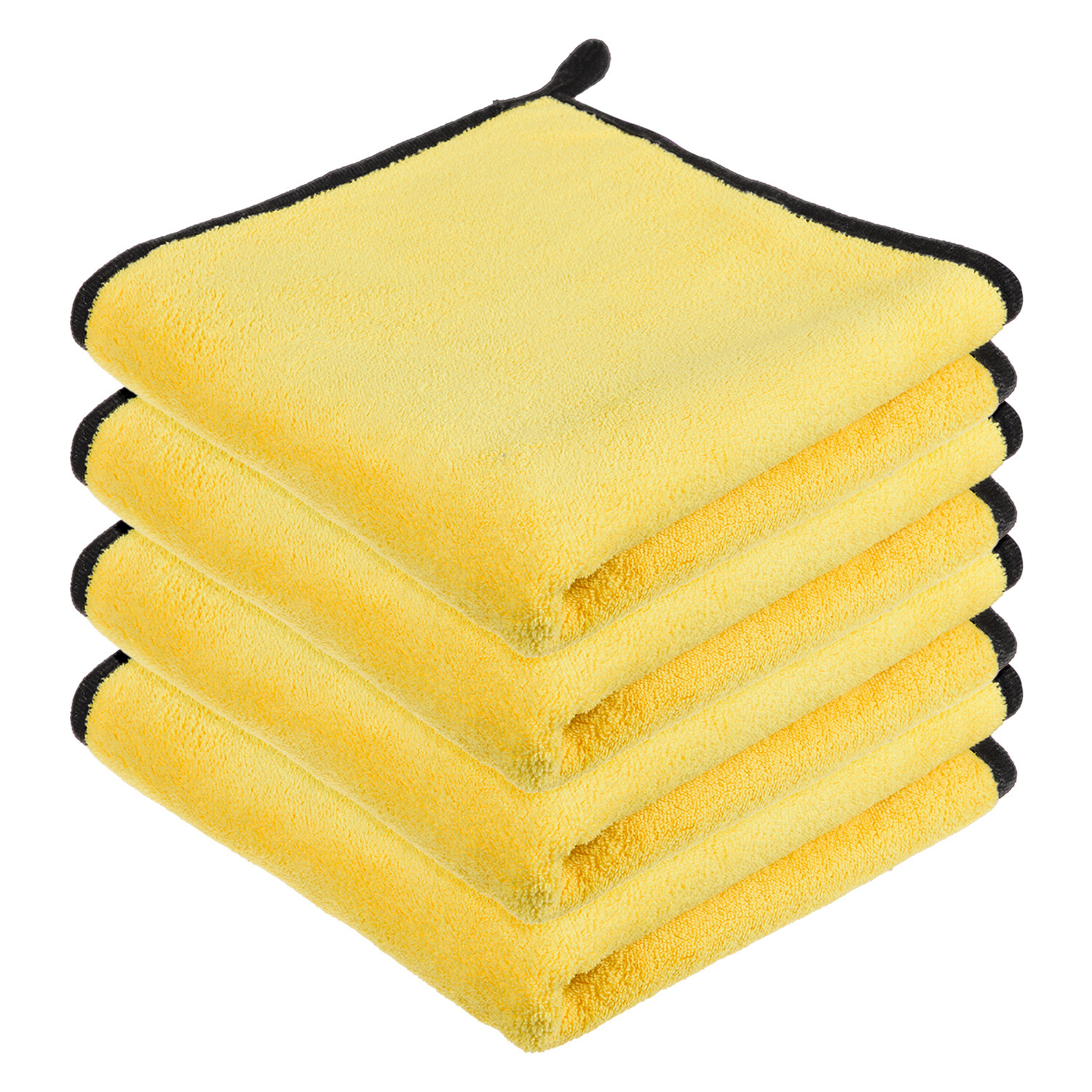 Kuber Industries Cleaning Towel | Reusable Cleaning Cloths for Kitchen | Duster Towel for Home Cleaning | 400 GSM Cleaning Cloth Towel with Hanging Loop | 40x60 | Yellow