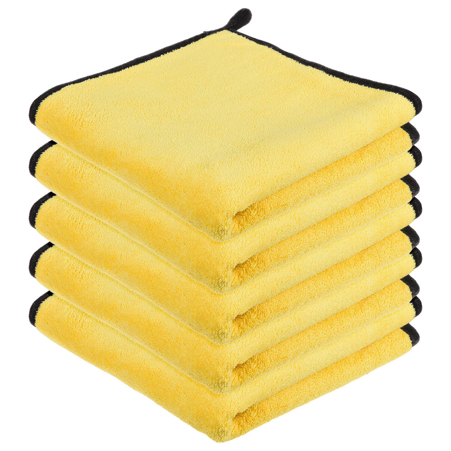 Kuber Industries Cleaning Towel | Reusable Cleaning Cloths for Kitchen | Duster Towel for Home Cleaning | 400 GSM Cleaning Cloth Towel with Hanging Loop | 40x60 | Yellow