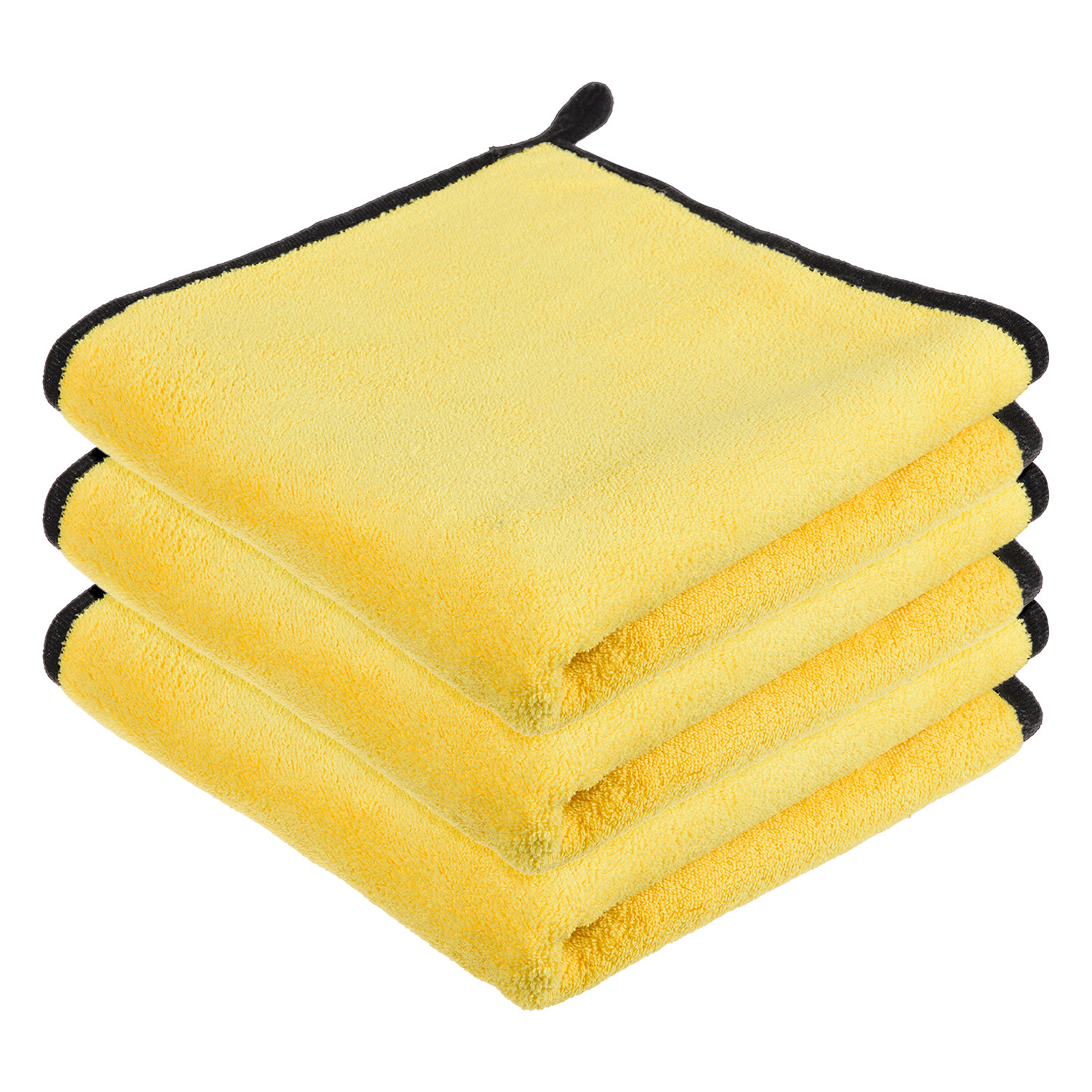 Kuber Industries Cleaning Towel|Microfiber Reusable Cloths|Highly Absorbent Washable Towel for Kitchen With Hanging Loop|Car|Window|40x40 Cm|Yellow