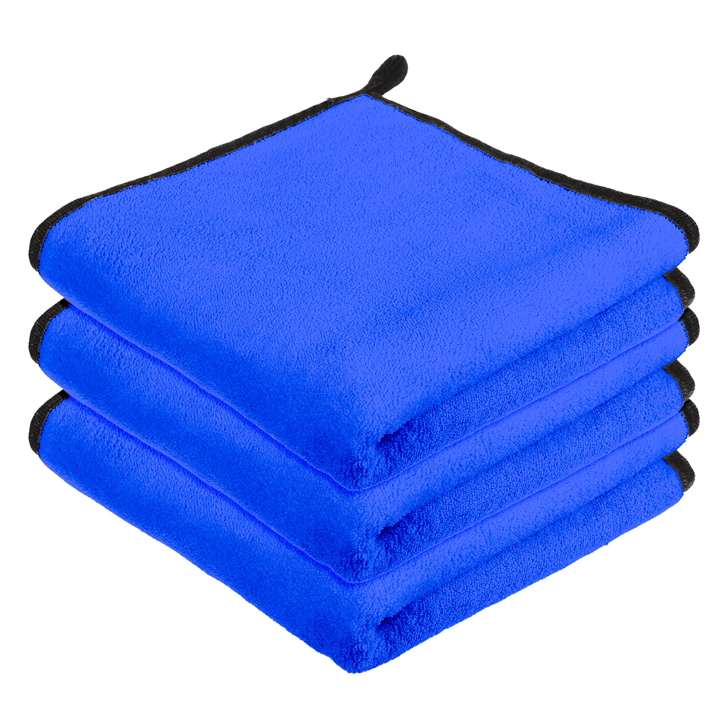 Kuber Industries Cleaning Towel|Microfiber Reusable Cloths|Highly Absorbent Washable Towel for Kitchen With Hanging Loop|Car|Window|40x40 Cm|Blue