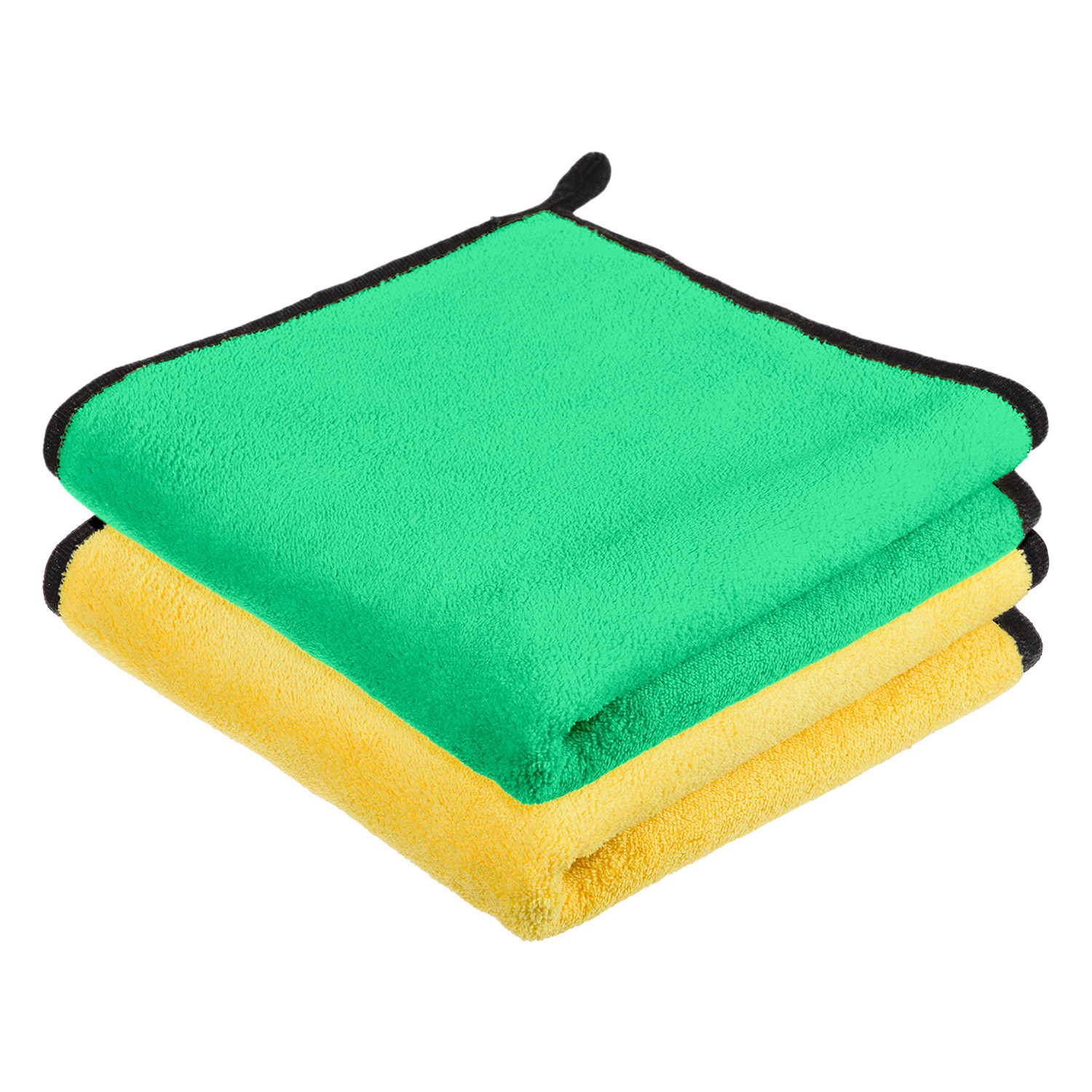 Kuber Industries Cleaning Towel|Microfiber Reusable Cloths|Highly Absorbent Washable Towel for Kitchen With Hanging Loop|Car|Window|40x40 Cm|Pack of 2 (Multi)