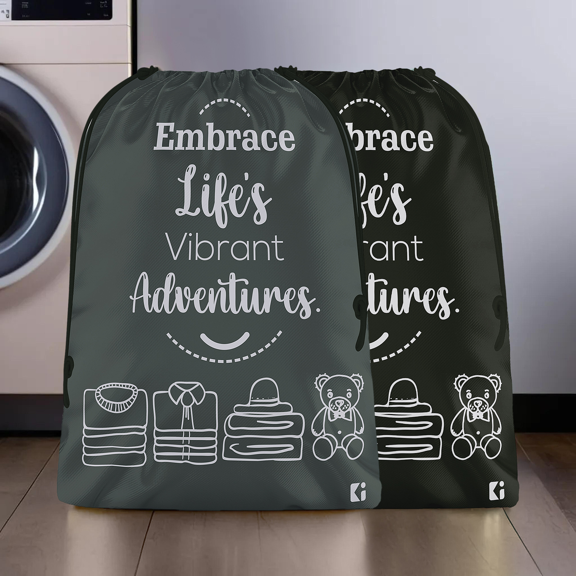 Kuber Industries Cloth Storage Bag | Storage Organizer | Travel Cloth Carrying Bag | Garments Cover for Laundry | Travel Storage Organizer for Clothing | Large | Black & Gray