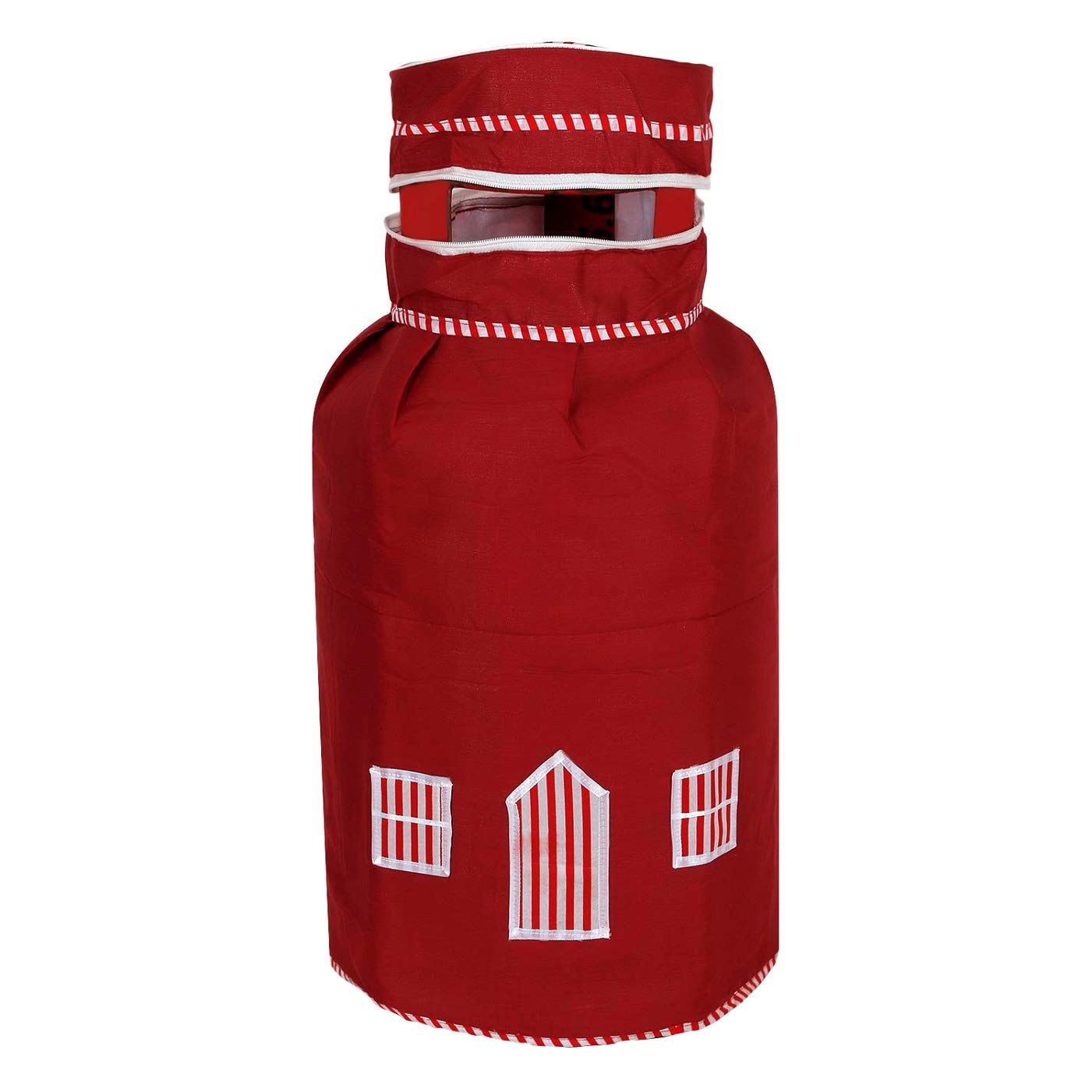 Kuber Industries Cotton Dust-Water Proof LPG Gas Cylinder Cover (Red) - CTKTC40740