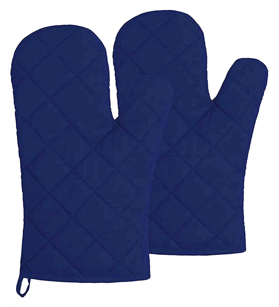 Kuber Industries Cotton Microwave Oven Gloves,(Blue)-HS43KUBMART26081