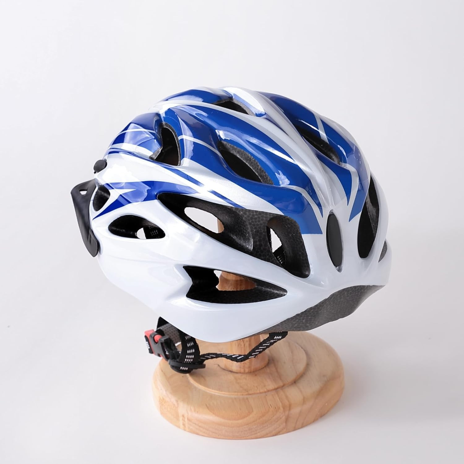 Kuber Industries Cycling Helmet with Detachable Visor|Helmet for Mountain, Road Bike & Skating|Breathable & Adjustable Bicycle Helmet|Ideal for Adults and Kids (Blue & White)