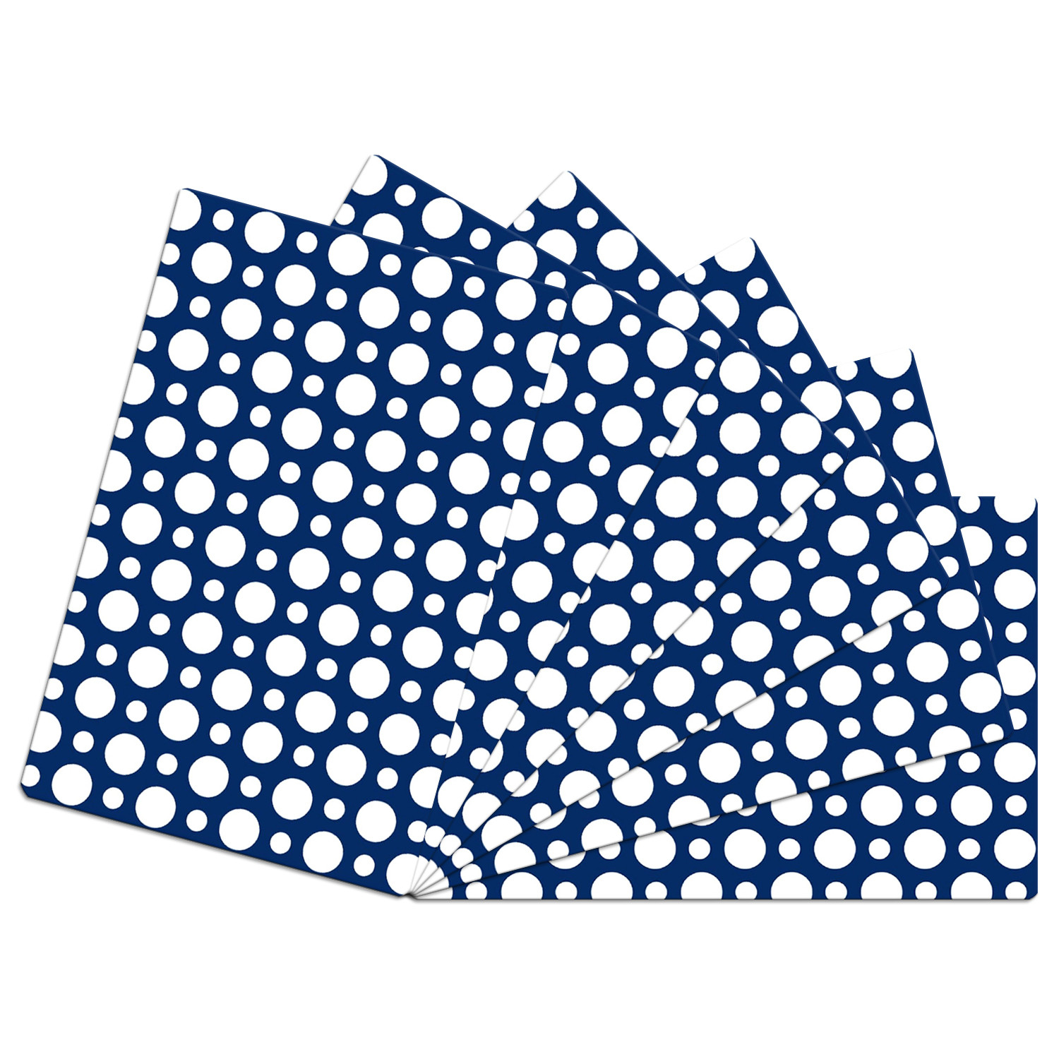 Kuber Industries Dining Table Mat | PVC Blue & White Dot Print | Table Mat | Placemats for Kitchen | Refrigerator Liners Mats | Shelf Liner Mat | Set of 6 | Multicolor