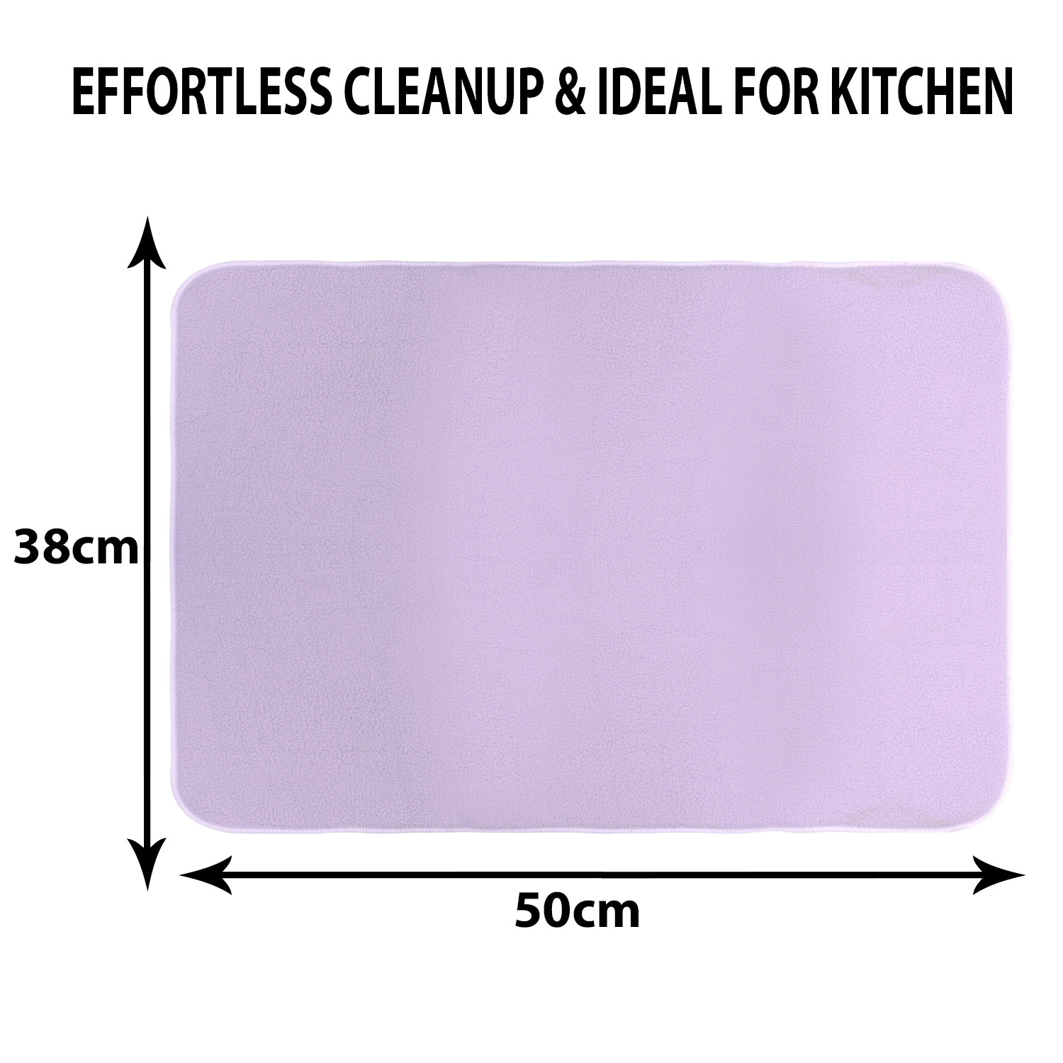 Kuber Industries Dish Dry Mat | Microfiber Drying Mat | Kitchen Drying Mat | Reversible Mat | Kitchen Absorbent Mat | Dish Dry Mat for Kitchen | 38x50 | Light Purple