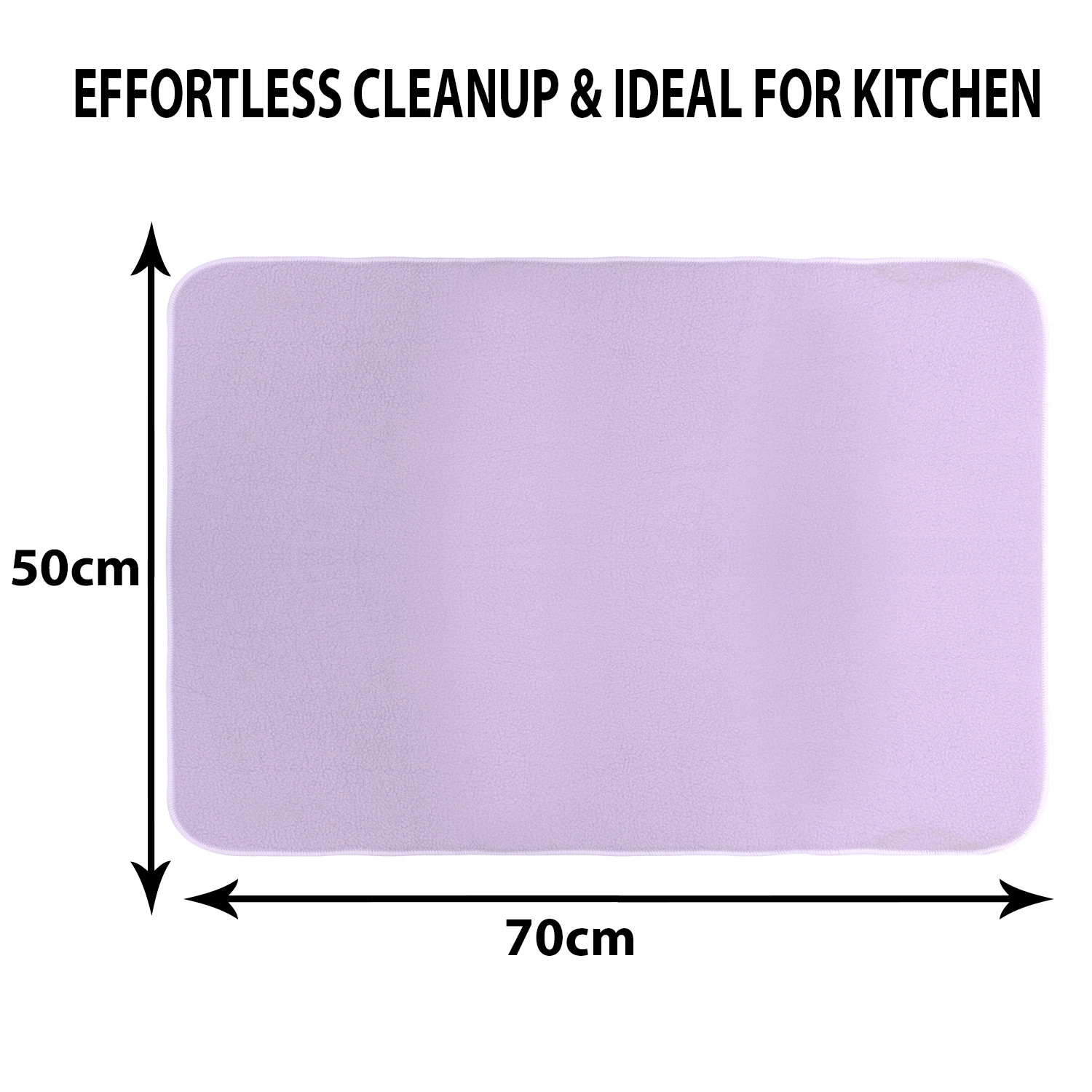 Kuber Industries Dish Dry Mat | Microfiber Drying Mat | Kitchen Drying Mat | Reversible Mat | Kitchen Absorbent Mat | Dish Dry Mat for Kitchen | 50x70 | Light Purple