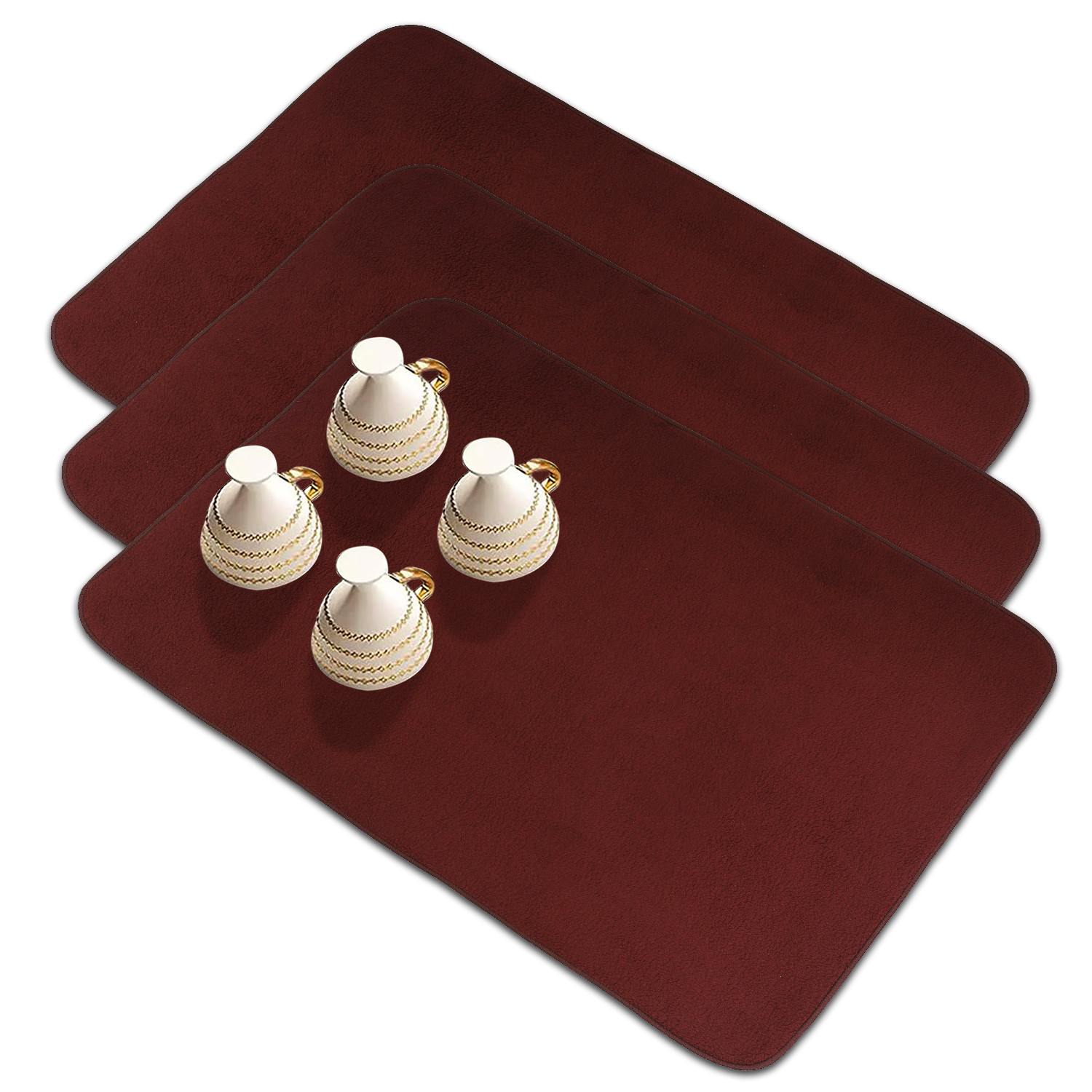 Kuber Industries Dish Dry Mat | Microfiber Drying Mat | Kitchen Drying Mat | Reversible Mat | Kitchen Absorbent Mat | Dish Dry Mat for Kitchen | 50x70 | Maroon