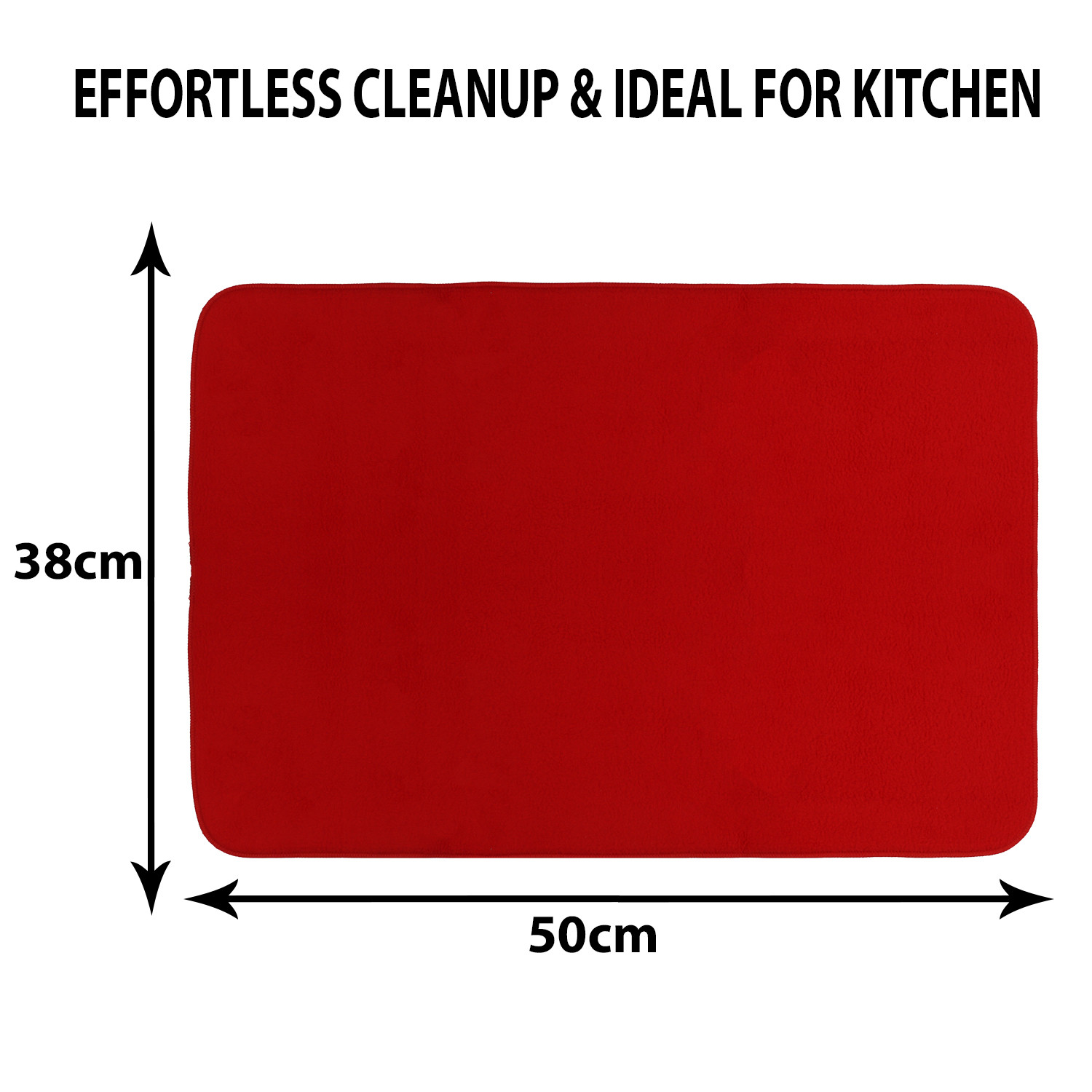 Kuber Industries Dish Dry Mat | Microfiber Drying Mat | Reversible Kitchen Drying Mat | Absorbent Mat | Kitchen Dish Dry Mat | 38x50 | Pack of 2 | Red & Dark Purple