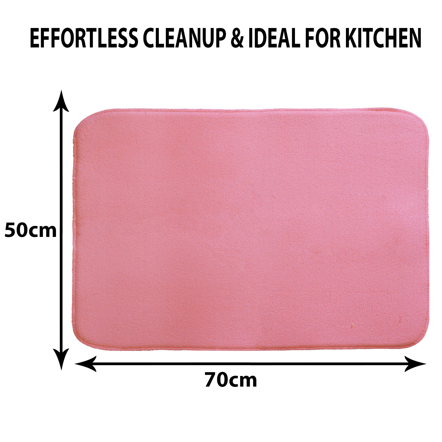 Kuber Industries Dish Dry Mat | Microfiber Drying Mat | Reversible Kitchen Drying Mat | Absorbent Mat | Kitchen Dish Dry Mat | 50x70 | Pack of 2 | Pink & Green