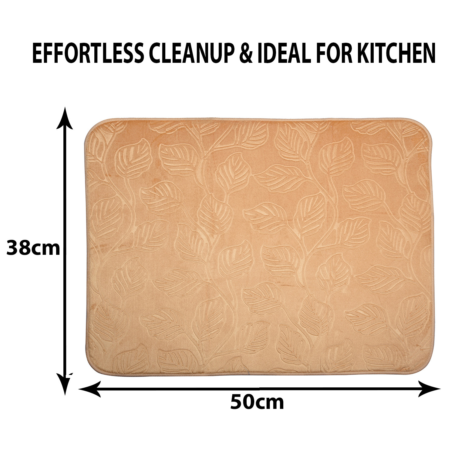 Kuber Industries Dish Dry Mat | Microfiber Self Drying Mat | Kitchen Drying Mat | Water Absorbent Kitchen Mat | Embossed Dish Dry Mat | 38x50 | Pack of 2 | Golden & Maroon