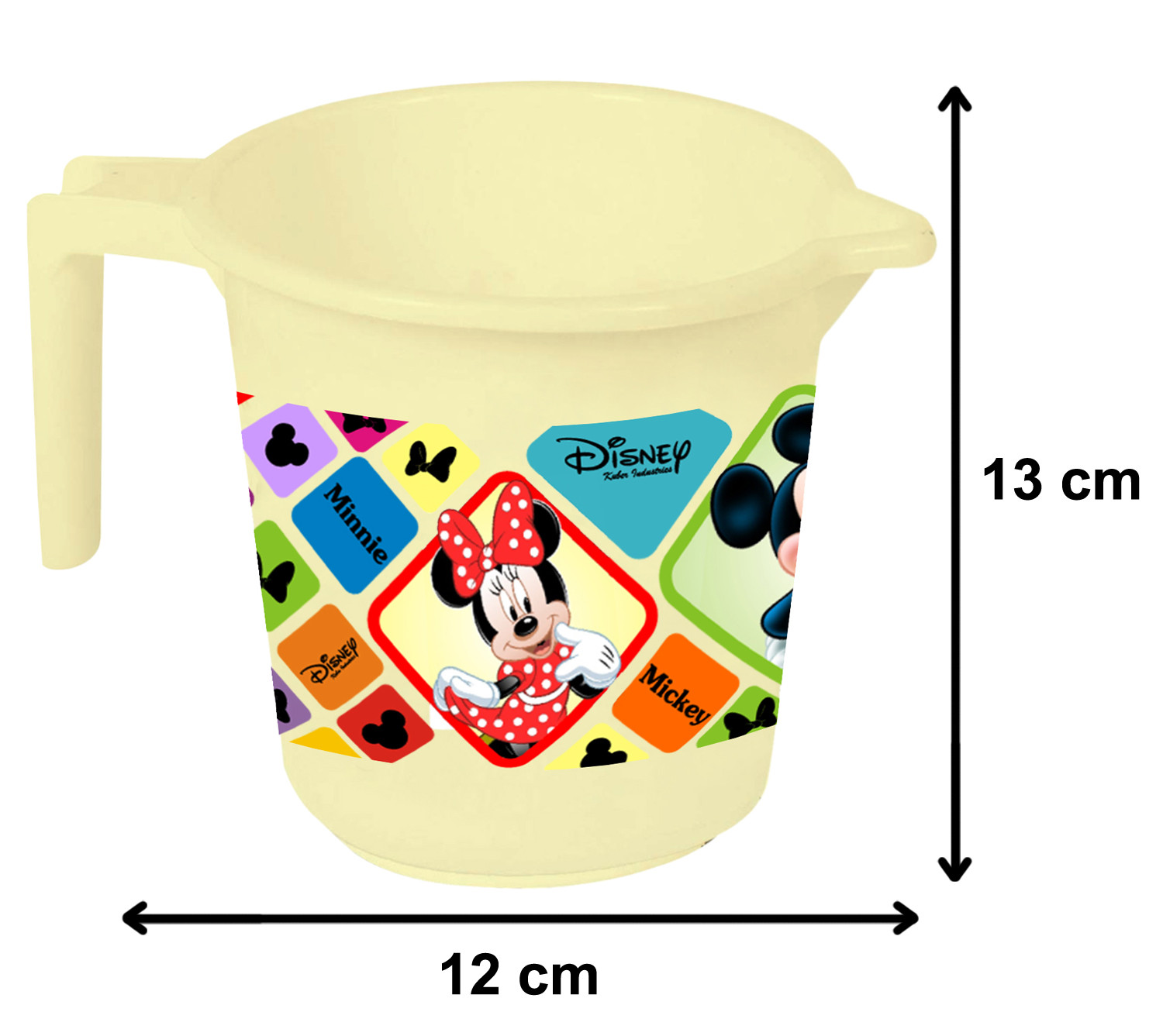 Kuber Industries Disney Mickey Minnie Print 4 Pieces Unbreakable Strong Plastic Bathroom Mug,500 ML (Pink & Cream) -HS_35_KUBMART17571