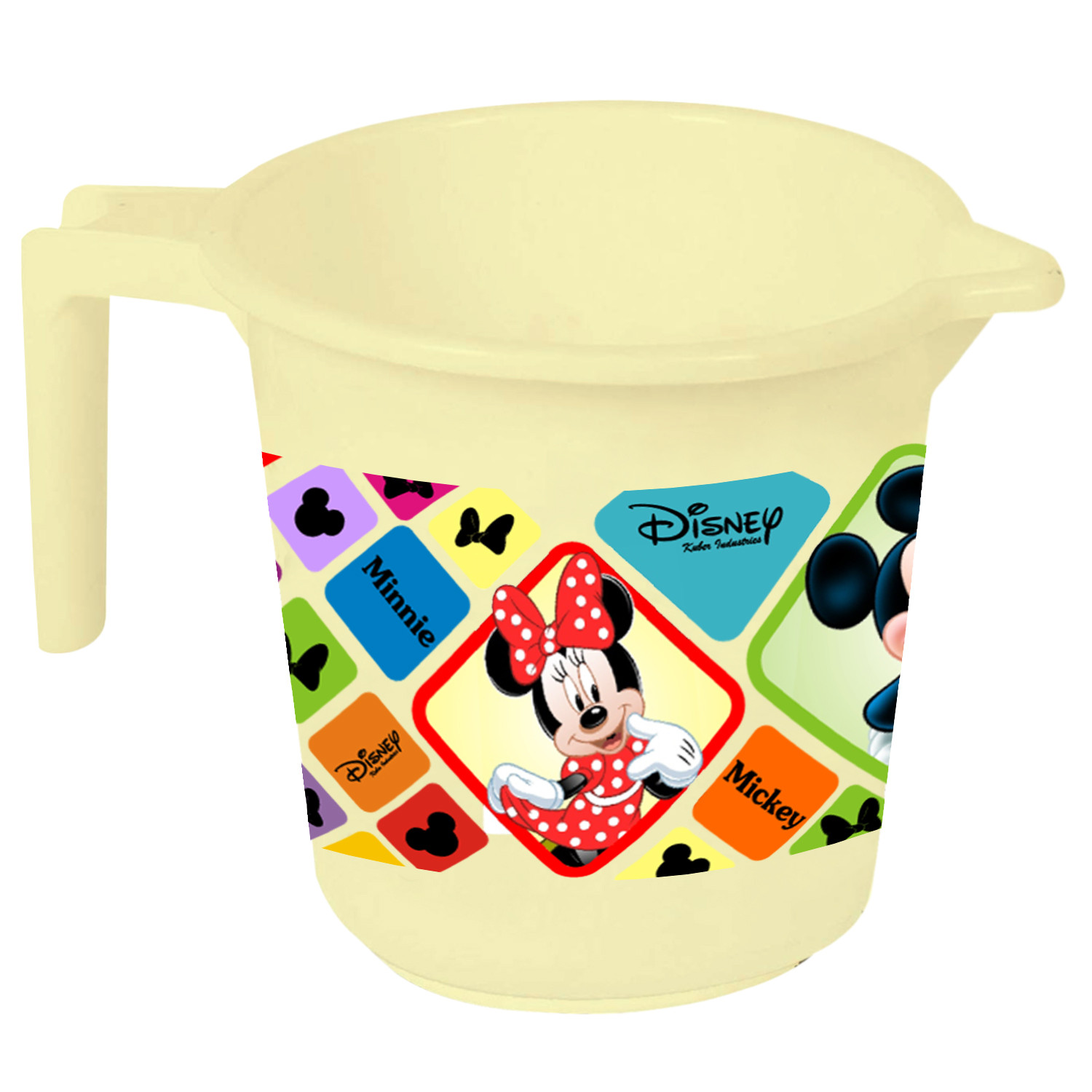 Kuber Industries Disney Mickey Minnie Print 4 Pieces Unbreakable Strong Plastic Bathroom Mug,500 ML (Pink & Blue) -HS_35_KUBMART17573