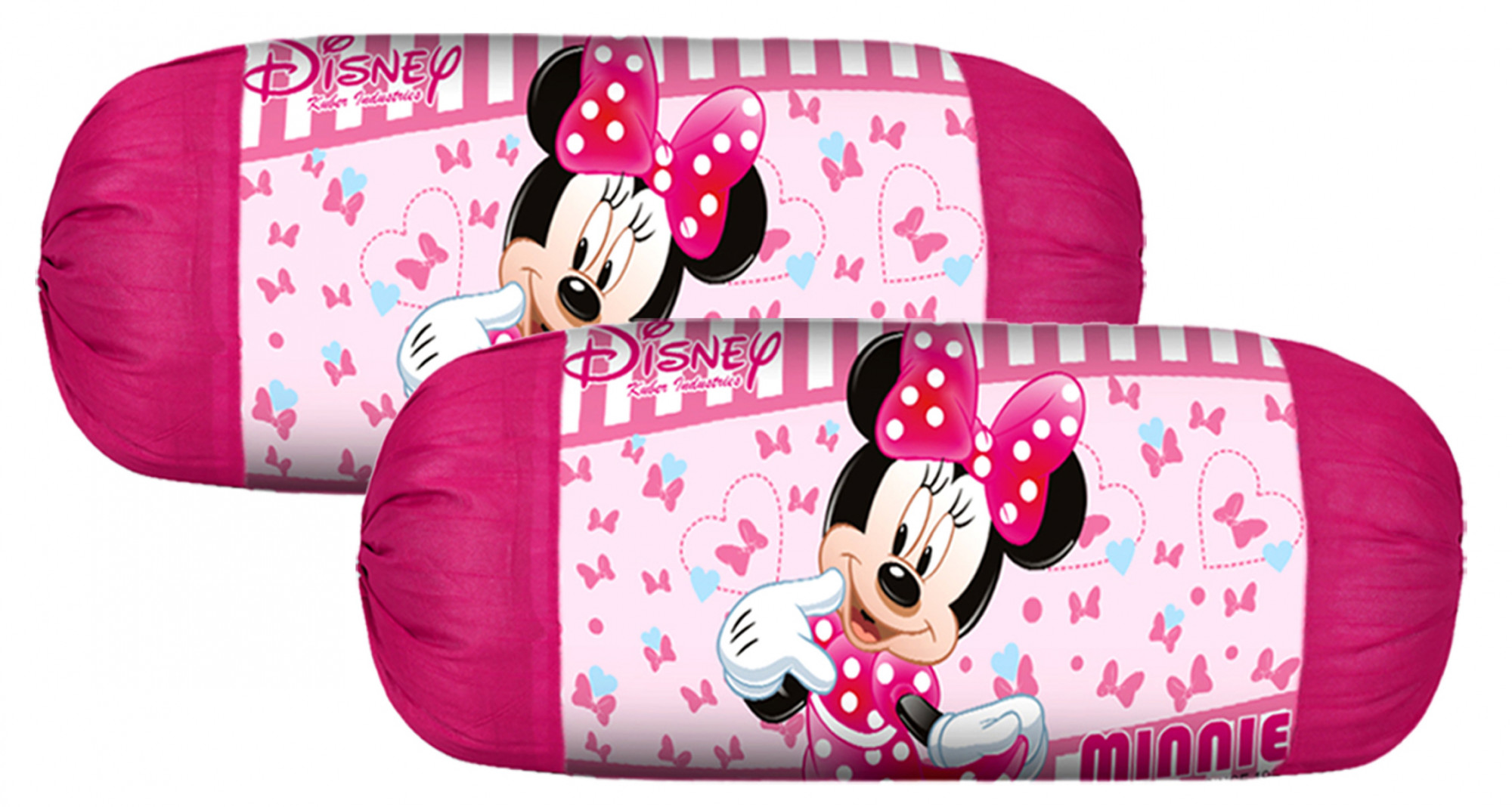 Kuber Industries Disney Minnie Print Silk Special long Crush Bolster Cover-Pink