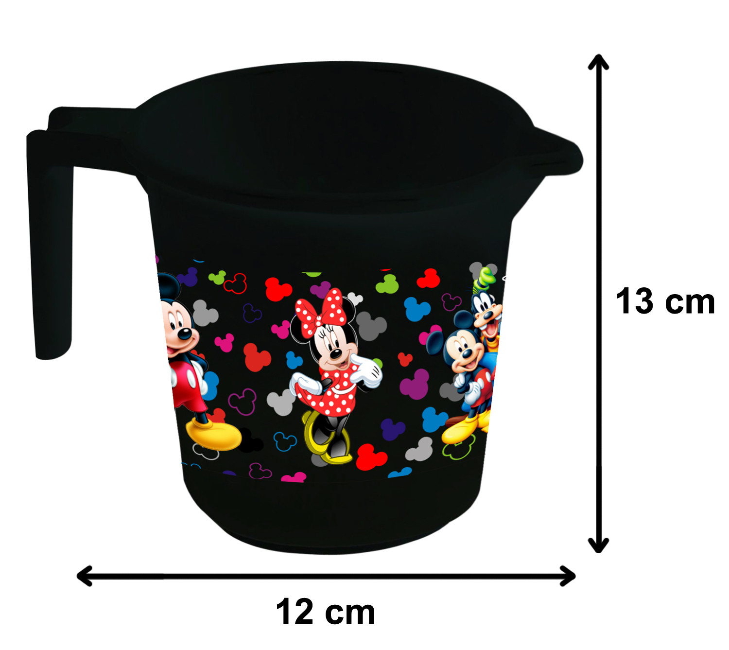 Kuber Industries Disney Team Mickey Print 12 Pieces Unbreakable Strong Plastic Bathroom Mug,500 ML (Blue & Black & White) -HS_35_KUBMART17245