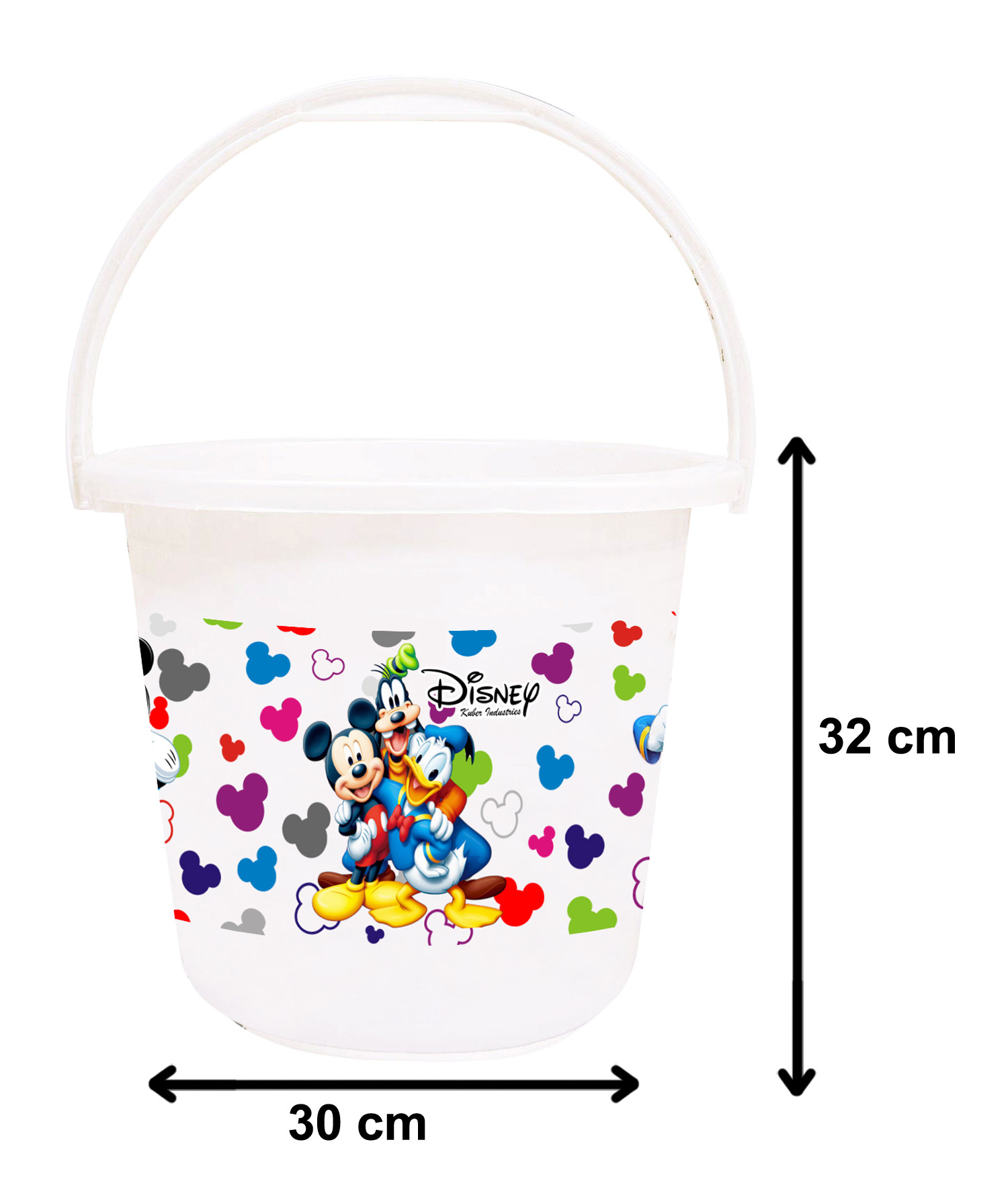 Kuber Industries Disney Team Mickey Print Unbreakable Virgin Plastic Strong Bathroom Bucket ,16 LTR (White) -HS_35_KUBMART17401