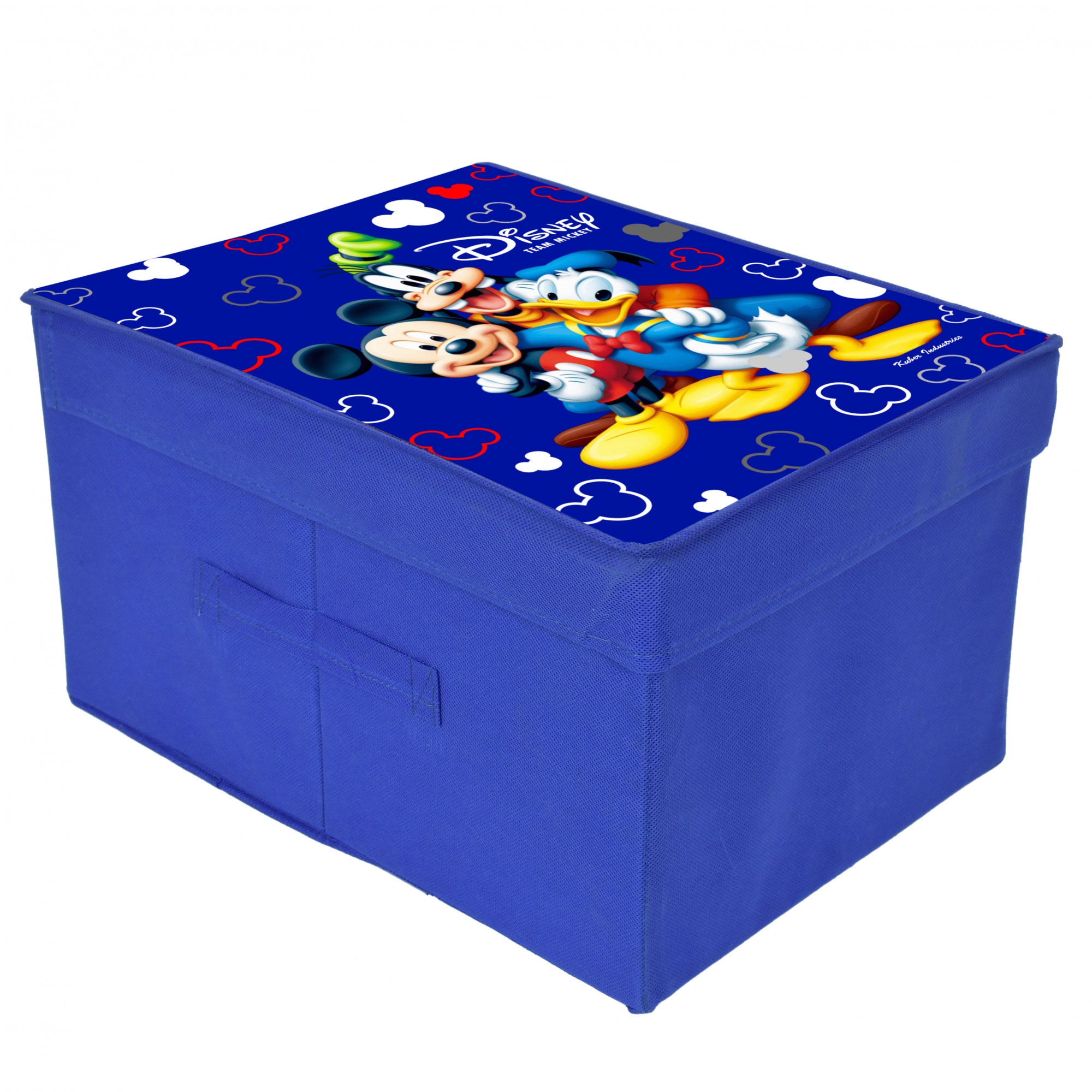 Kuber Industries Disney Tram Mickey Print Non Woven Fabric Foldable Shirt Cover Storage Organizer Box with With Lid, Extra Large (Royal Blue)-KUBMART3470