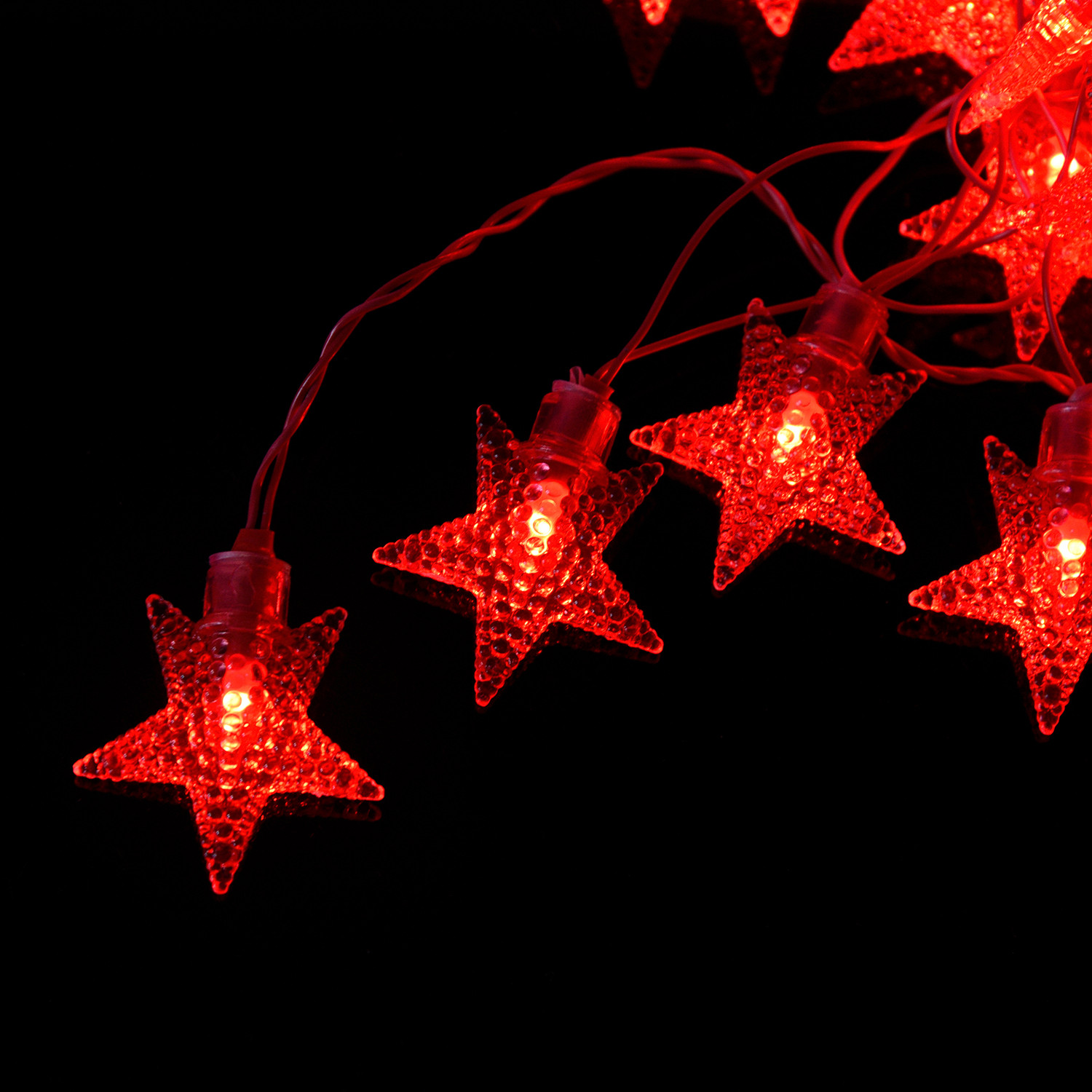 Kuber Industries Diwali Lights | 20 Stars Fairy Lights for Diwali | Christmas | Home Decoration | Indoor & outdoor | Diwali Lights for Decoration | Chota Star | Maroon