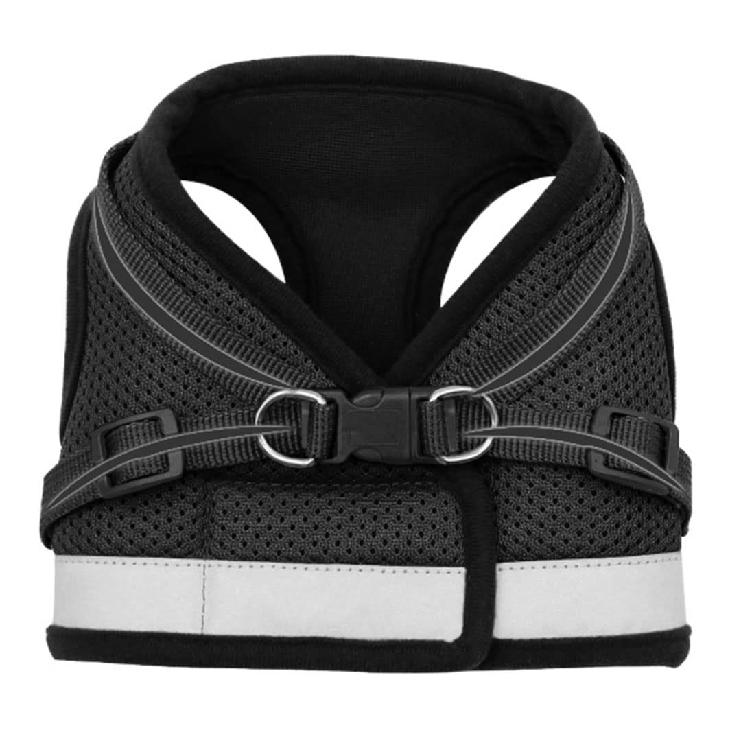 Kuber Industries Dog Chest Harness with Nylon Leash I No Pull, Soft Padded and Breathable Dog Vest I Adjustable, Reflective I Easy Control Dog Chest Belt I (Small, Black)