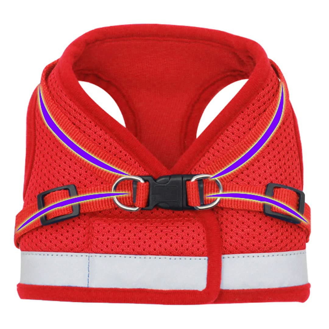 Kuber Industries Dog Chest Harness with Nylon Leash I No Pull, Soft Padded and Breathable Dog Vest I Adjustable, Reflective I Easy Control Dog Chest Belt I (Small, Red)