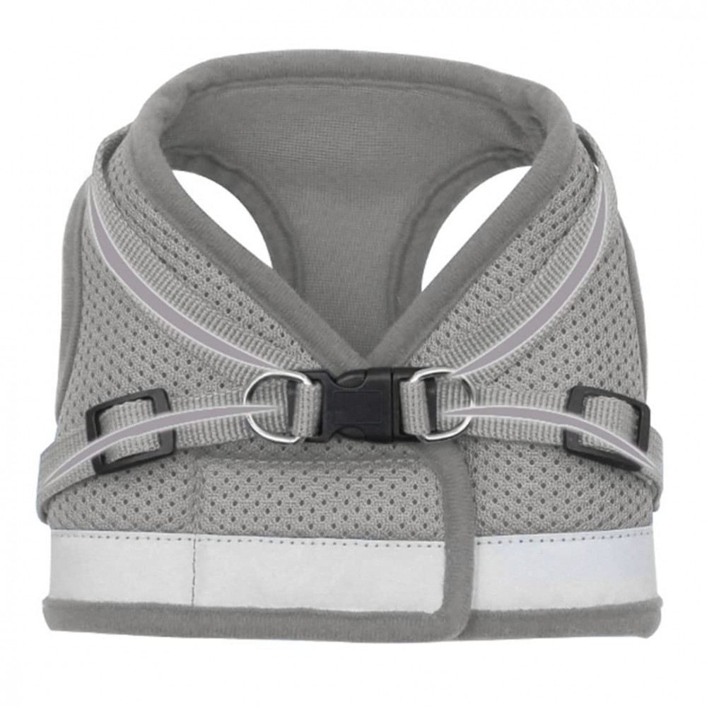 Kuber Industries Dog Chest Harness with Nylon Leash I No Pull, Soft Padded and Breathable Dog Vest I Adjustable, Reflective I Easy Control Dog Chest Belt I (Small, Grey)